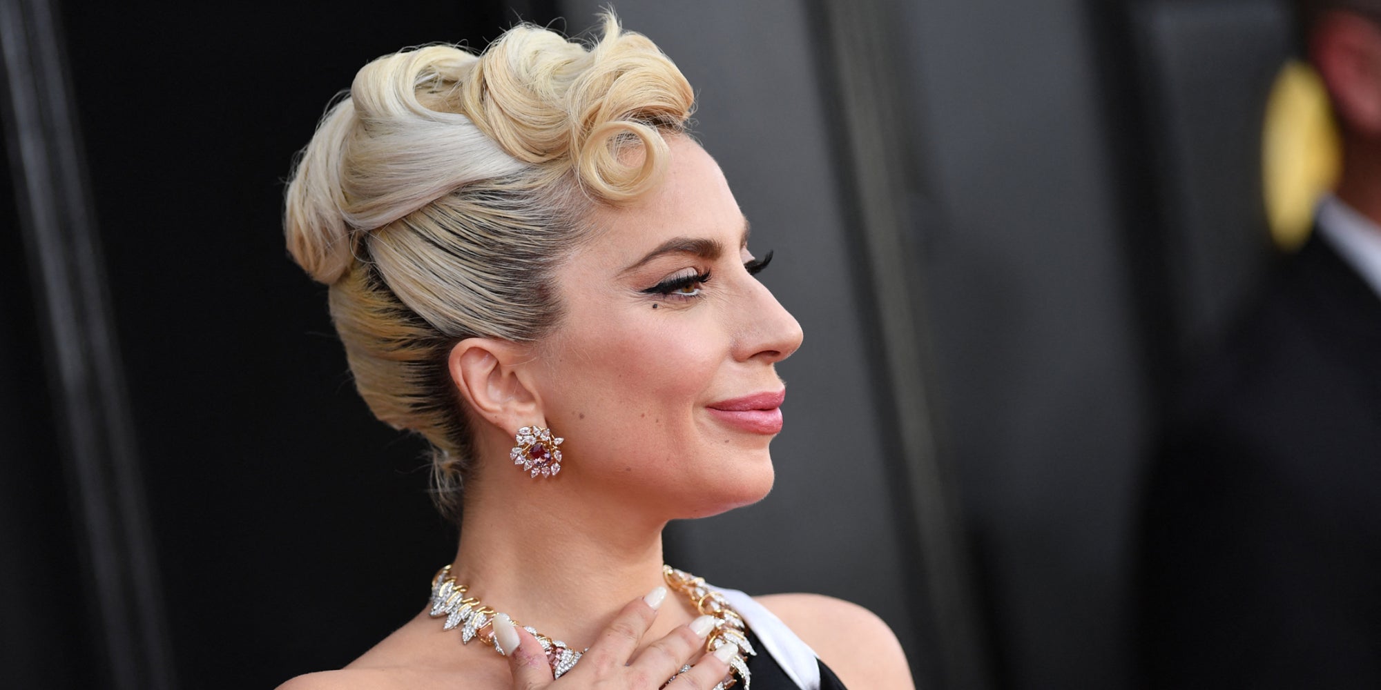 Lady Gaga à la 64e cérémonie annuelle des Grammy Awards, à la MGM Grand Garden Arena de Las Vegas, le 3 avril 2022.