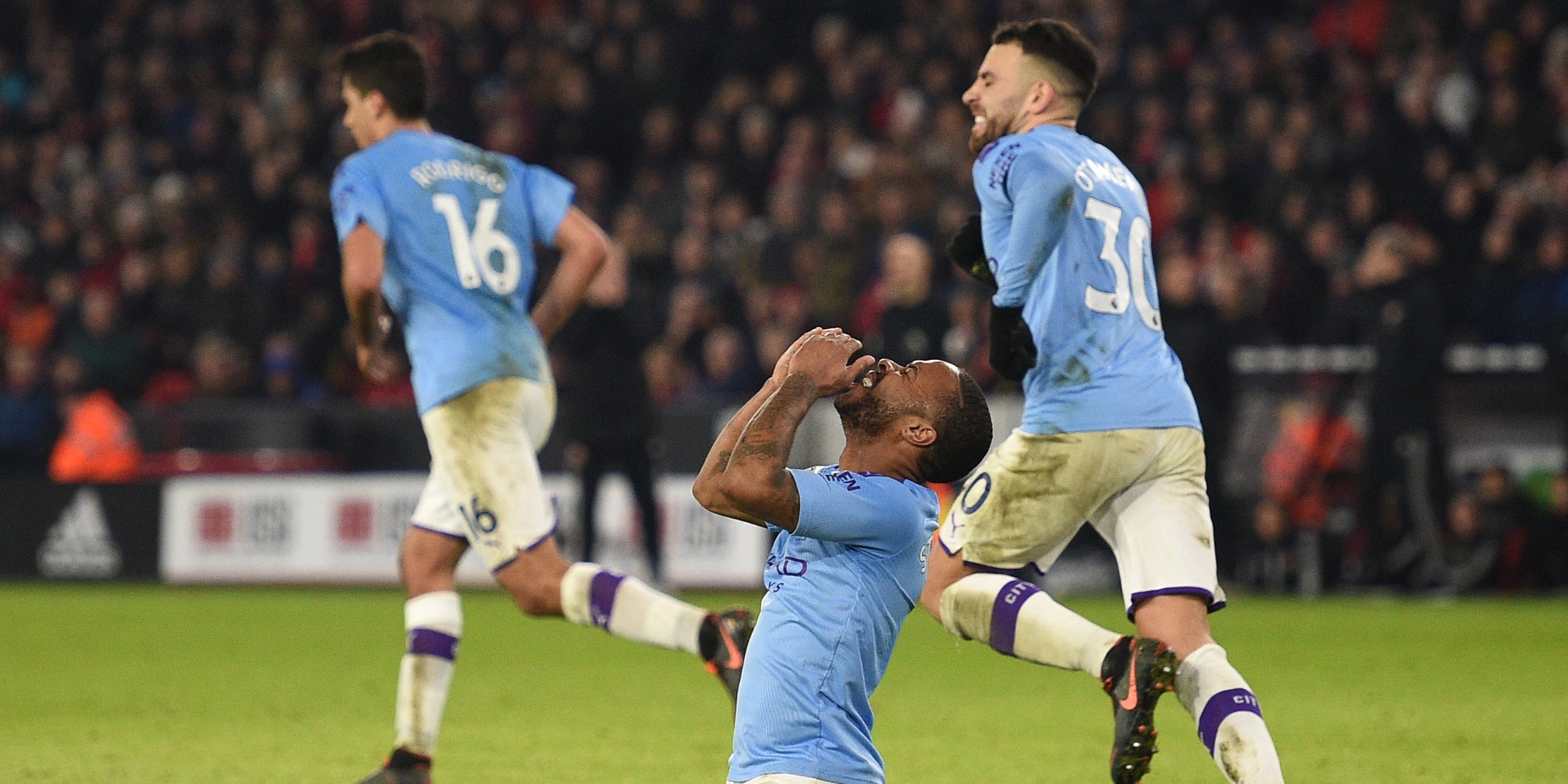 Raheem Sterling lors d'un match de Premier League Sheffield United - Manchester City, à Sheffield, le 21 janvier 2020.