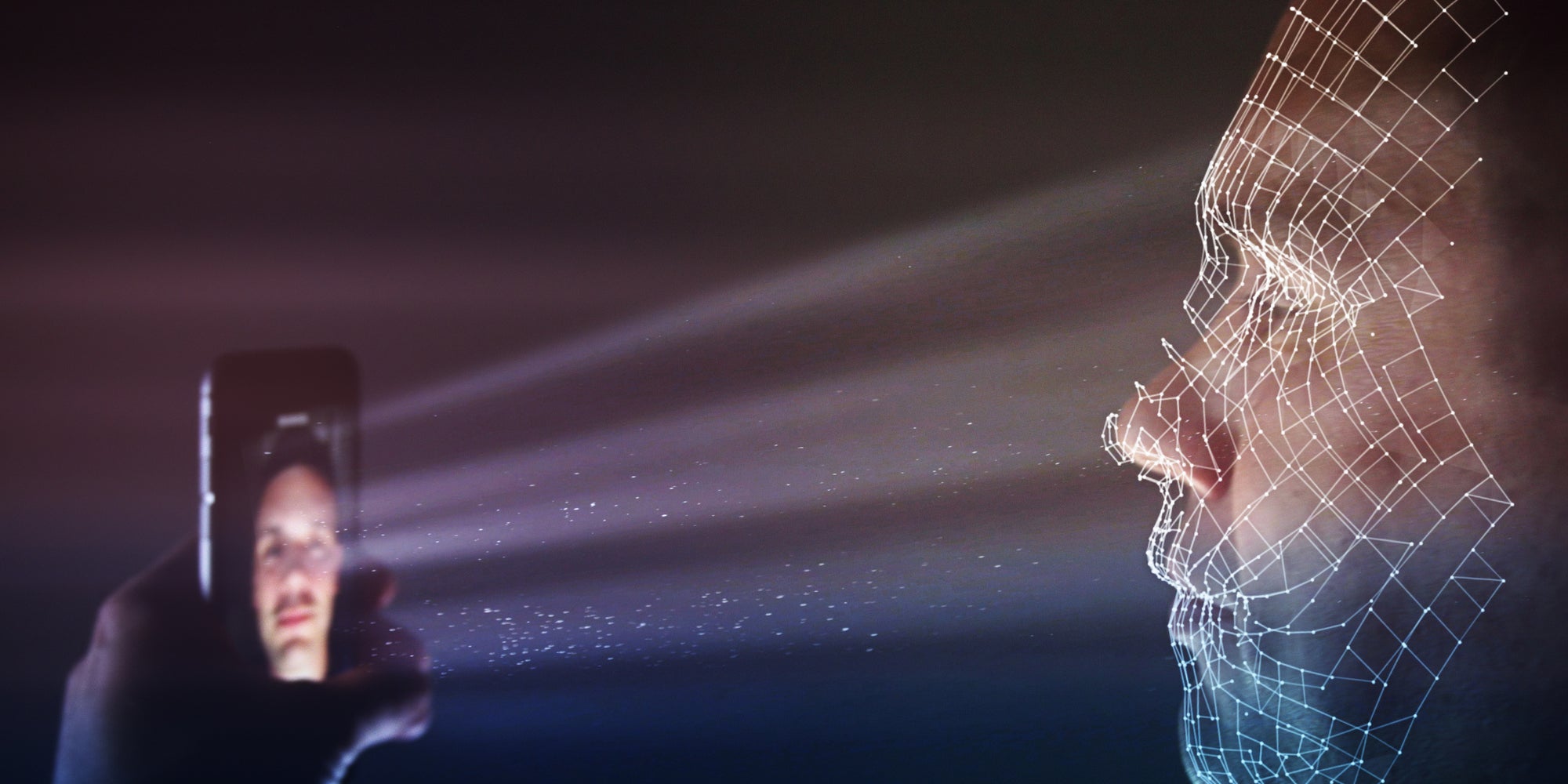 Avec la reconnaissance faciale, le visage est capté par le smartphone.  