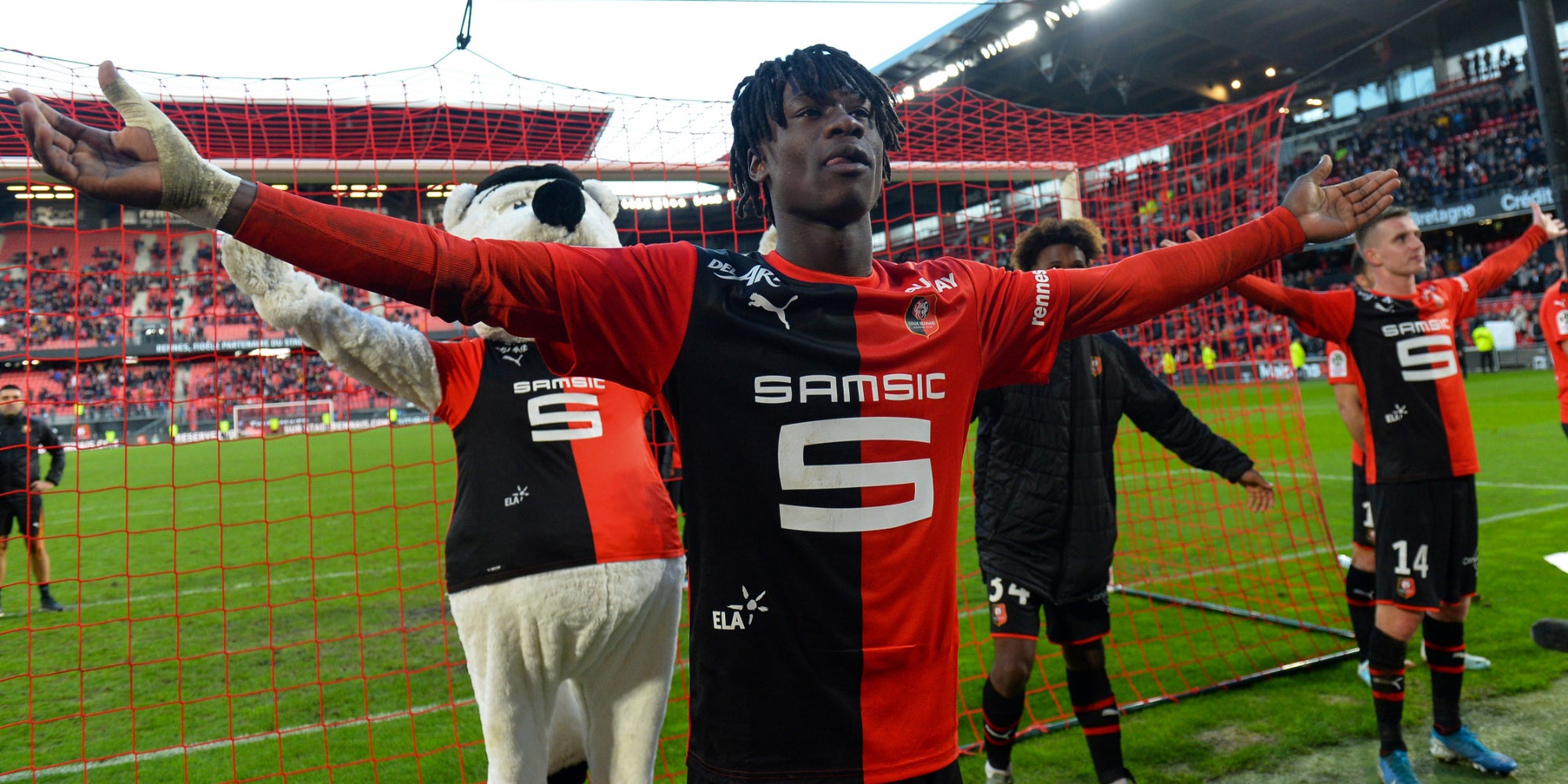 Eduardo Camavinga lors du match de Rennes contre Amiens, le 10 novembre 2019.