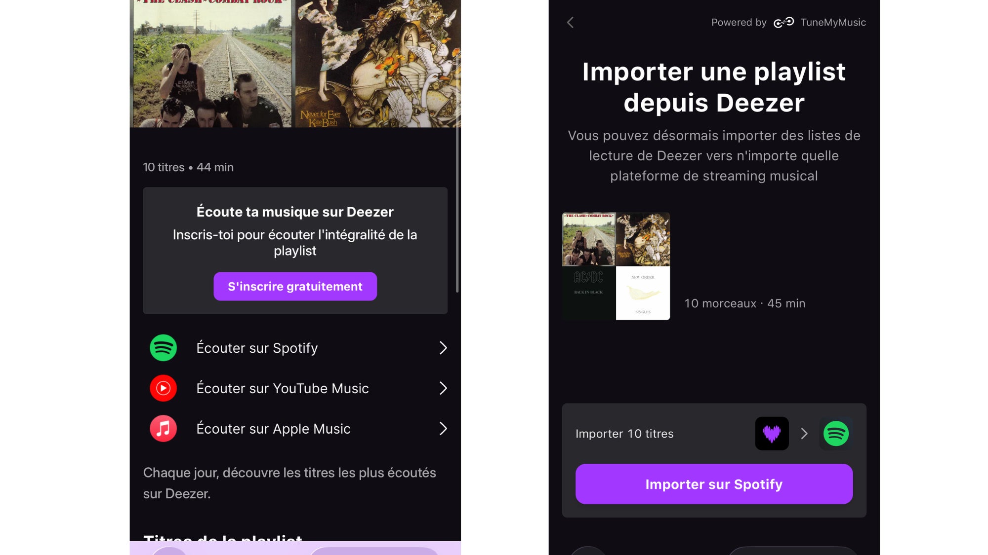 Voici les options qui s'offrent à un utilisateur d'une autre plateforme quand il ouvre le lien de partage universel Deezer ! 
