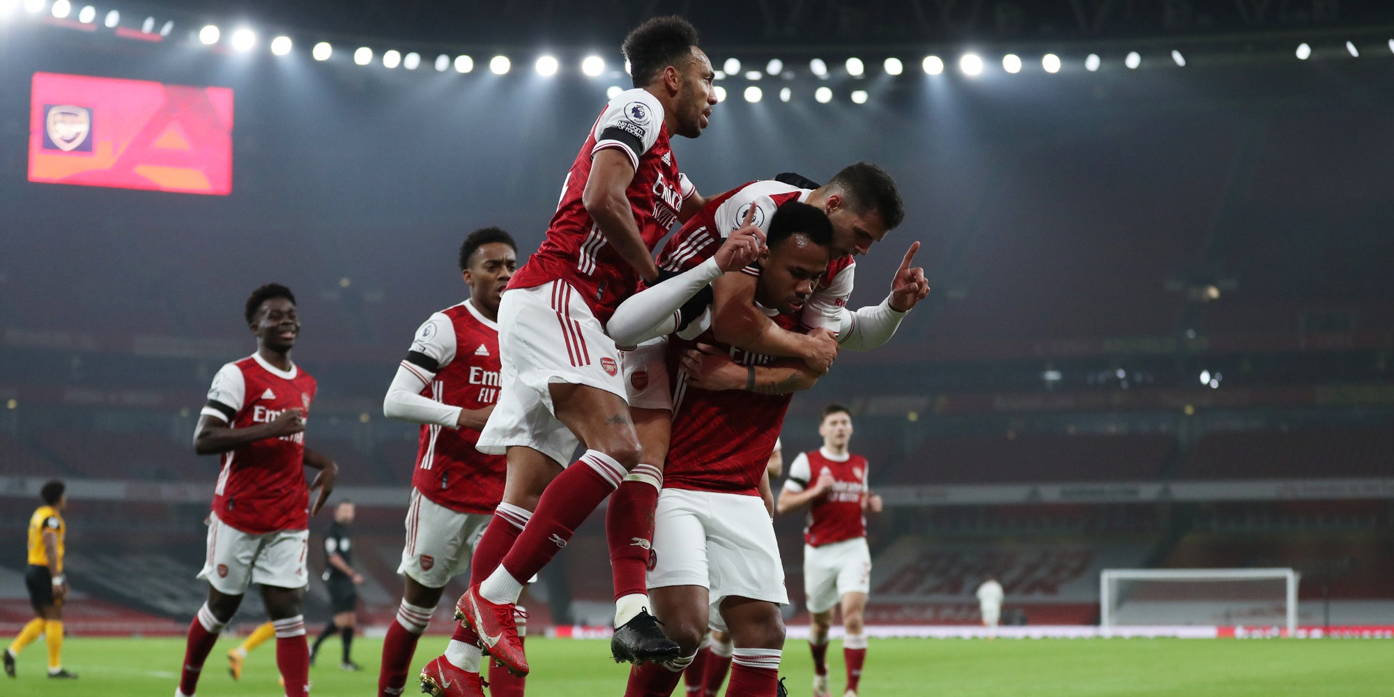 Les joueurs d'Arsenal lors du match à Wolverhampton, le 29 décembre 2020