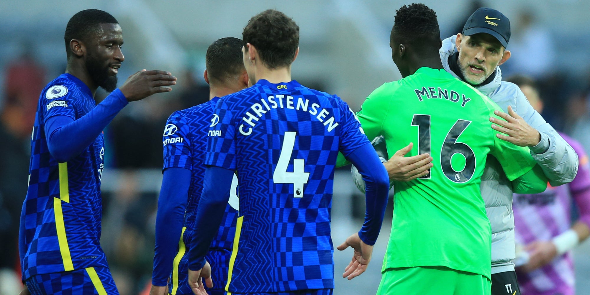 L'équipe de Chelsea après le match de Premier League contre Newcastle, le 30 octobre 2021 à St James' Park