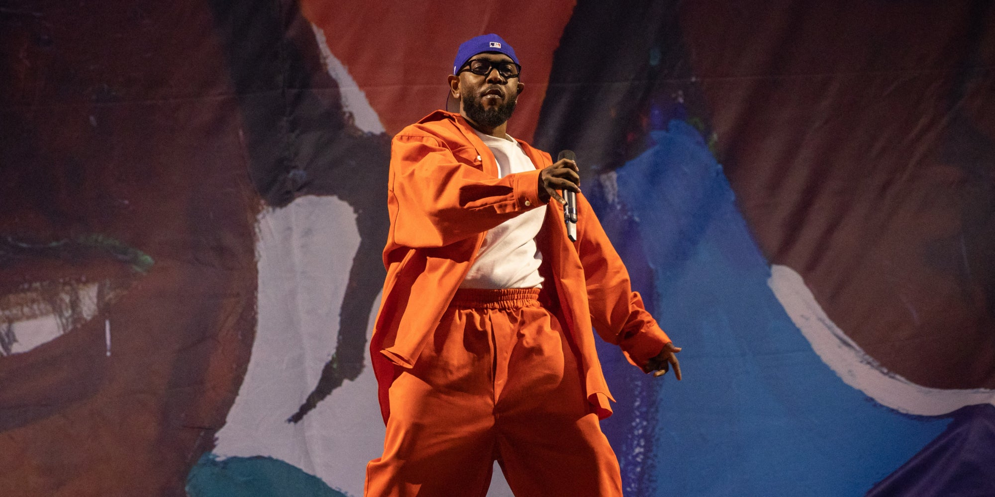 Kendrick Lamar lors de l'édition 2023 du Governors Ball Music Festival, au Corona Park de Flushing Meadows (New York).