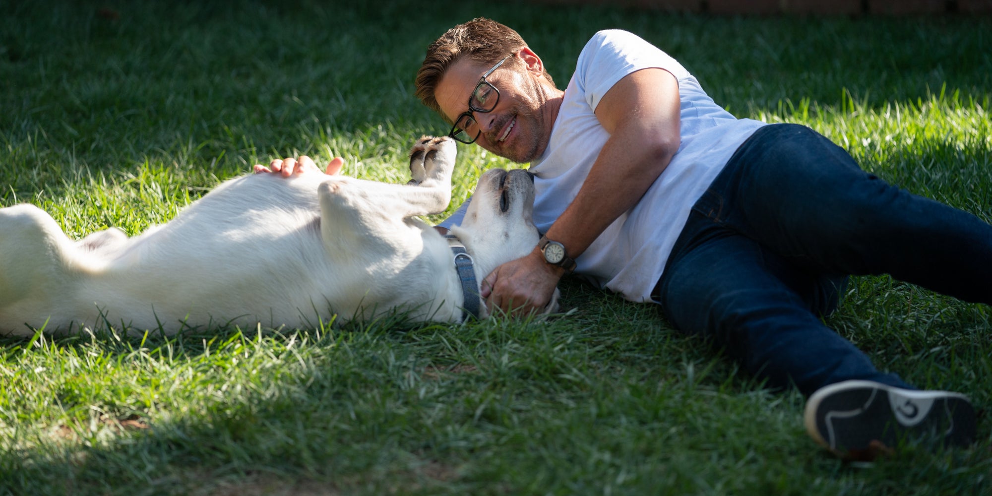 Dans Chien Perdu, disponible depuis le 13 janvier sur Netflix, Rob Lowe incarne un père de famille à la recherche de Gonker, le chien perdu de son fils. 