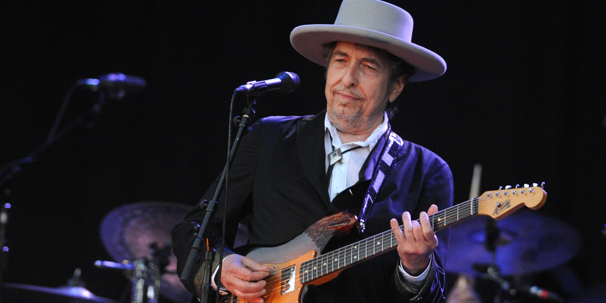 Bob Dylan lors de son concert au festival des Vieilles Charrues, le 22 juillet 2012.