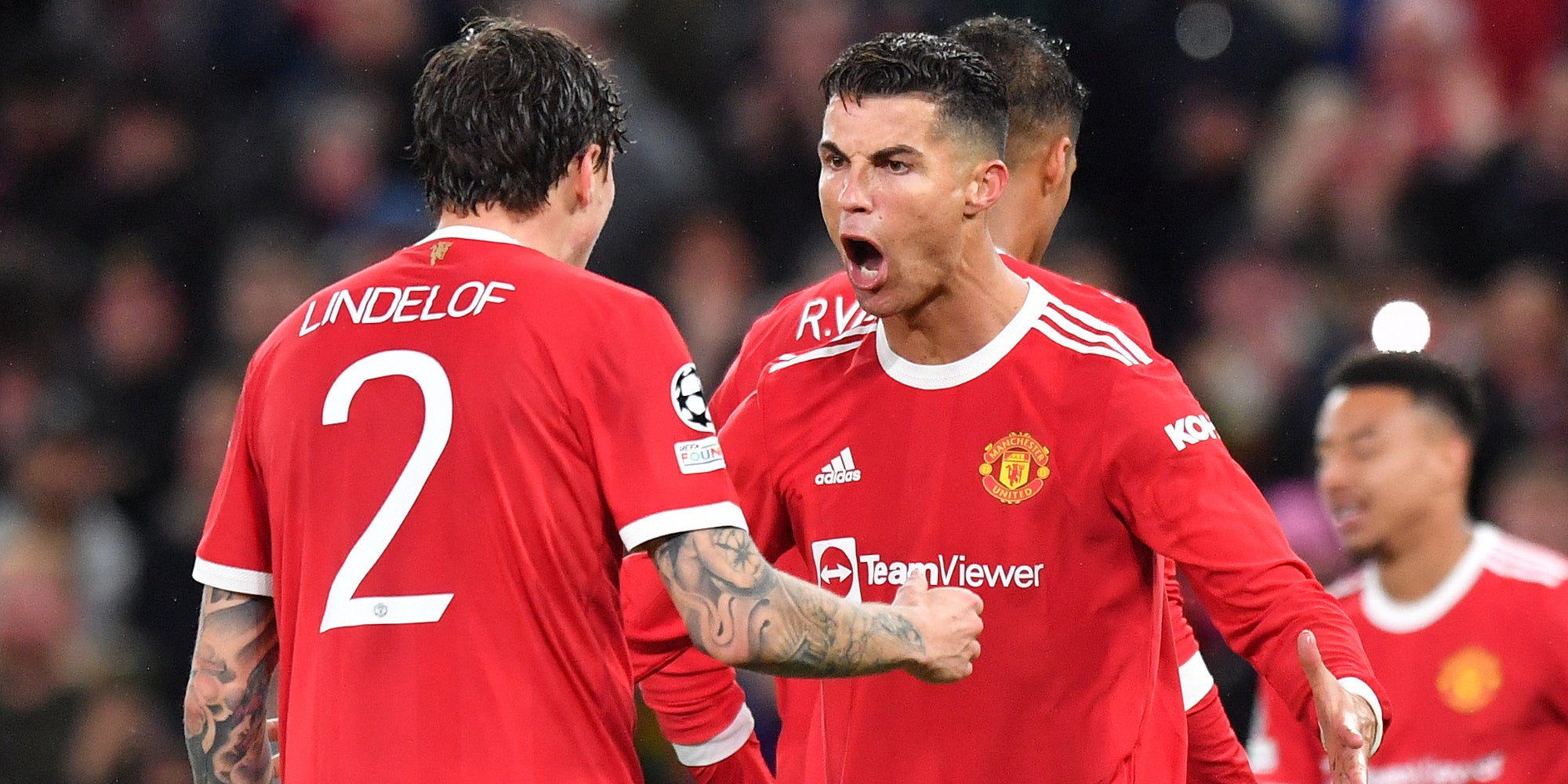 Les joueurs de Manchester United lors du match de Ligue des Champions contre Villareal, le 29 septembre 2021 à Old Trafford, Manchester