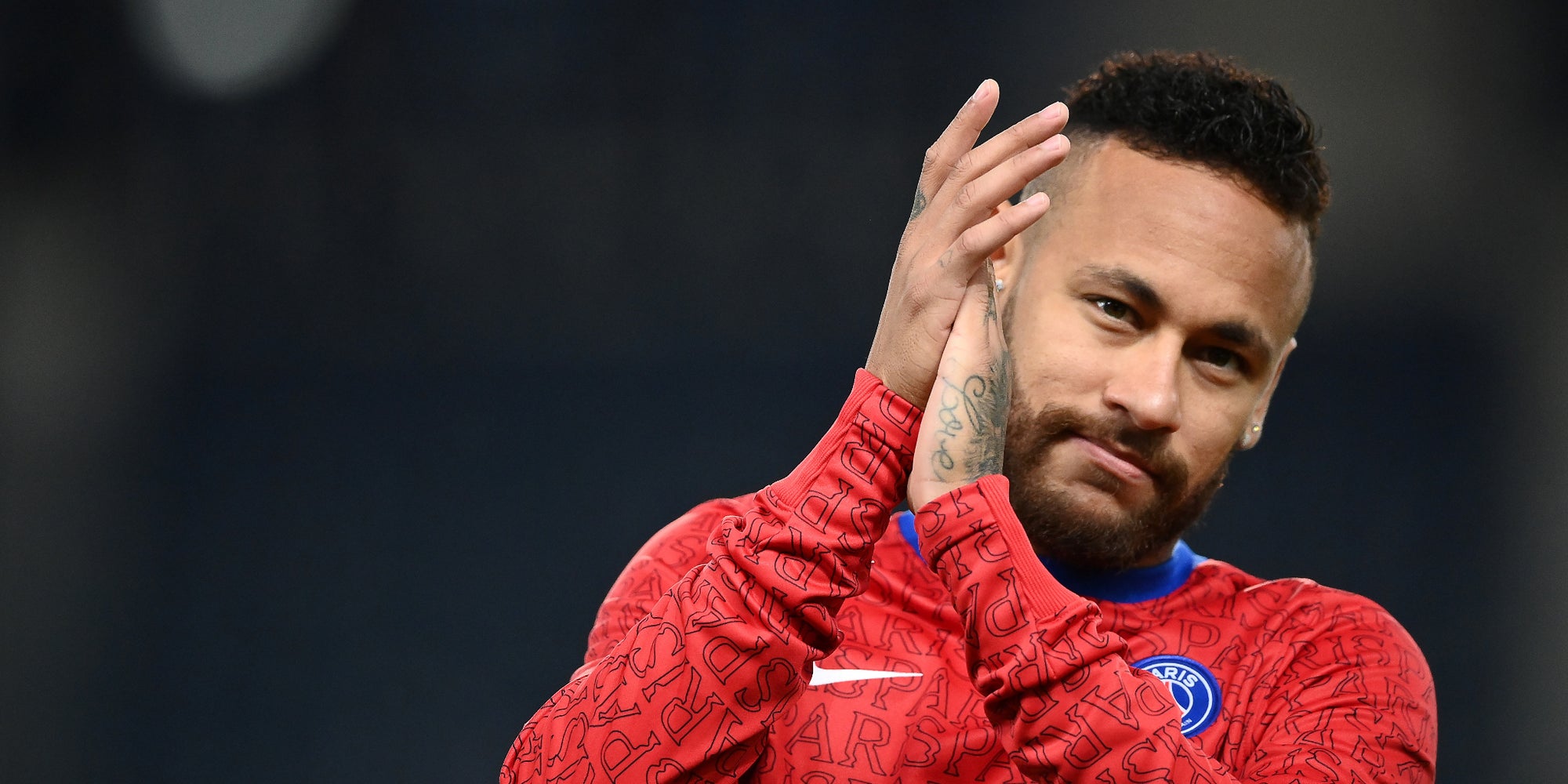 Neymar, à l'échauffement avant le Clasico PSG-OM au Parc de Princes, le 13 septembre 2020.