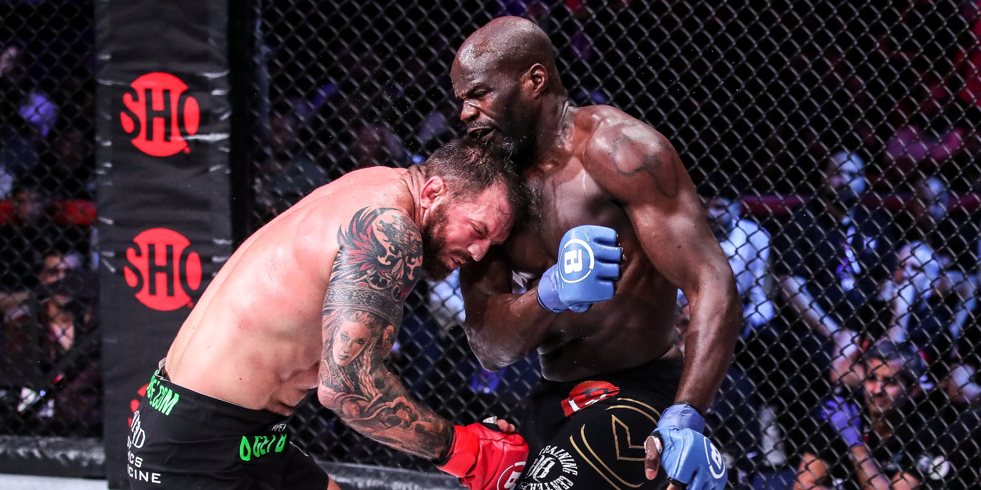 Ryan Bader vs. Cheick Kongo, le main event de ce Bellator Paris, à l'Accor Arena de Berçy, le 6 mai 2022.
