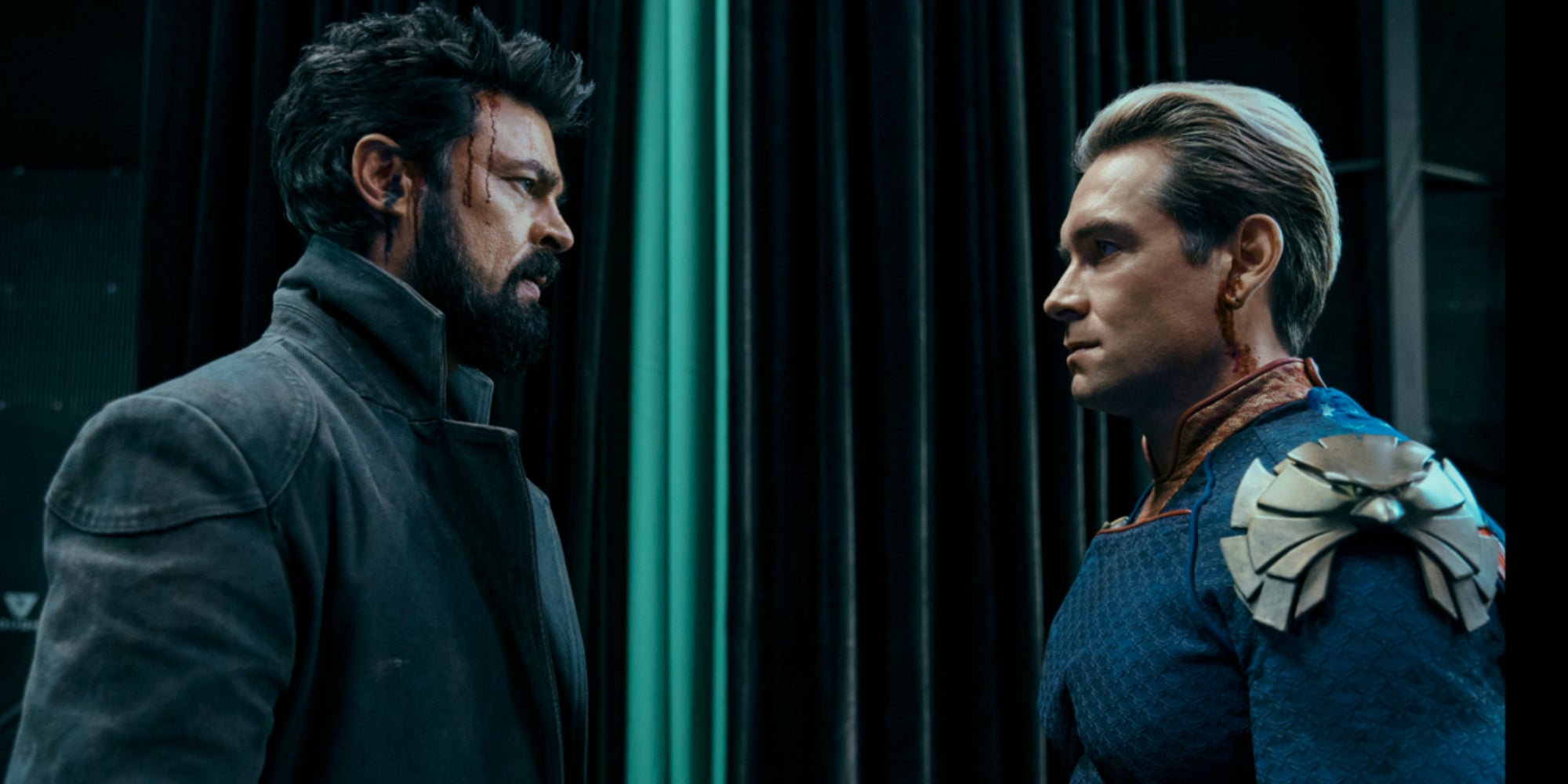 Billy Butcher et Homelander sur le point de ne pas se faire des bisous dans la saison 3 de The Boys sur Prime Video