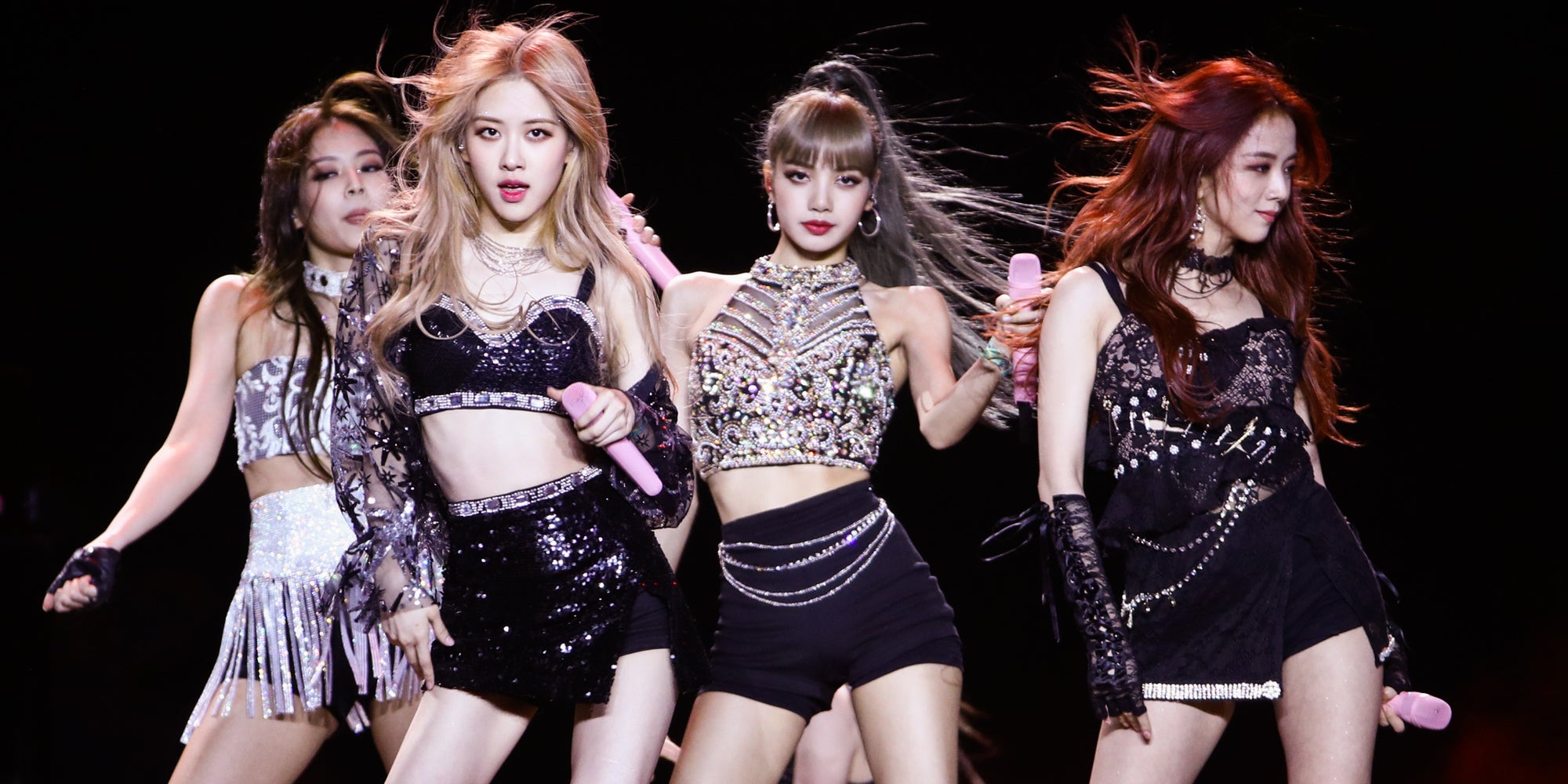 Le groupe de K-pop BLACKPINK lors de son concert au festival Coachella, aux États-Unis, le 19 avril 2019