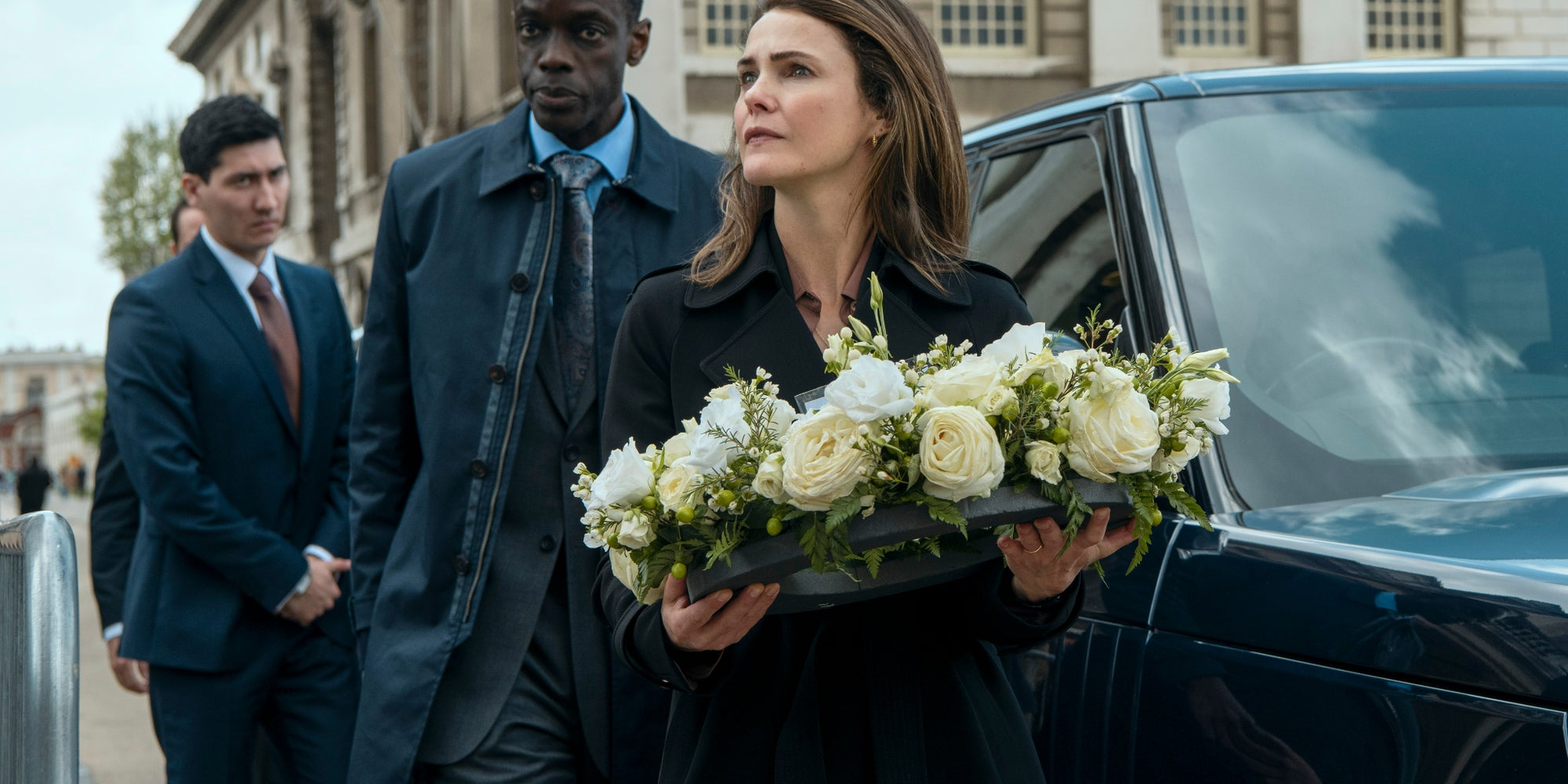 Keri Russell et Ato Essandoh dans ''La Diplomate'', à voir sur Netflix. 
