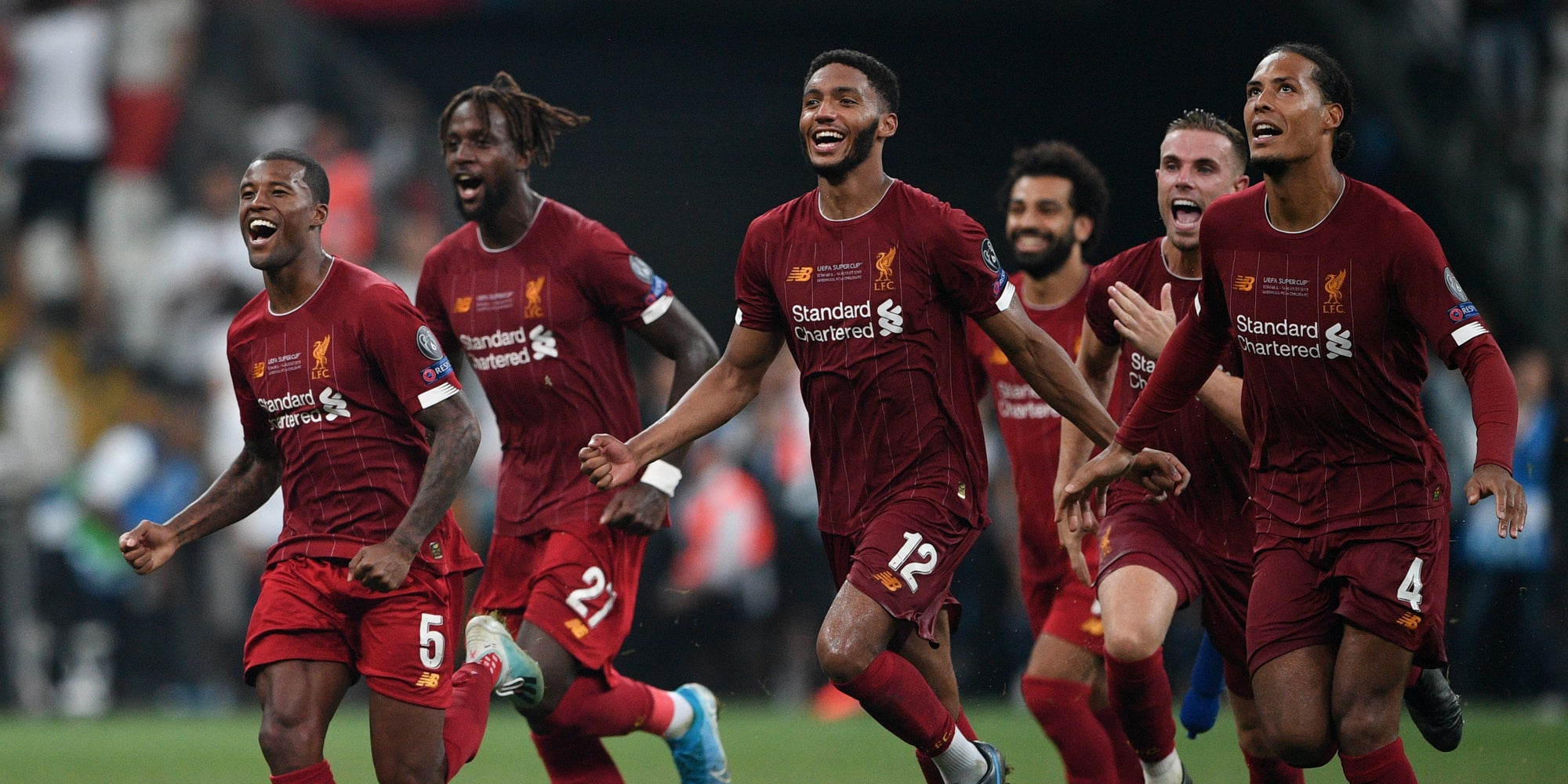 Les joueurs de Liverpool lors de la victoire en Supercoupe d'Europe contre Chelsea, le 14 août 2019 à Istanbul