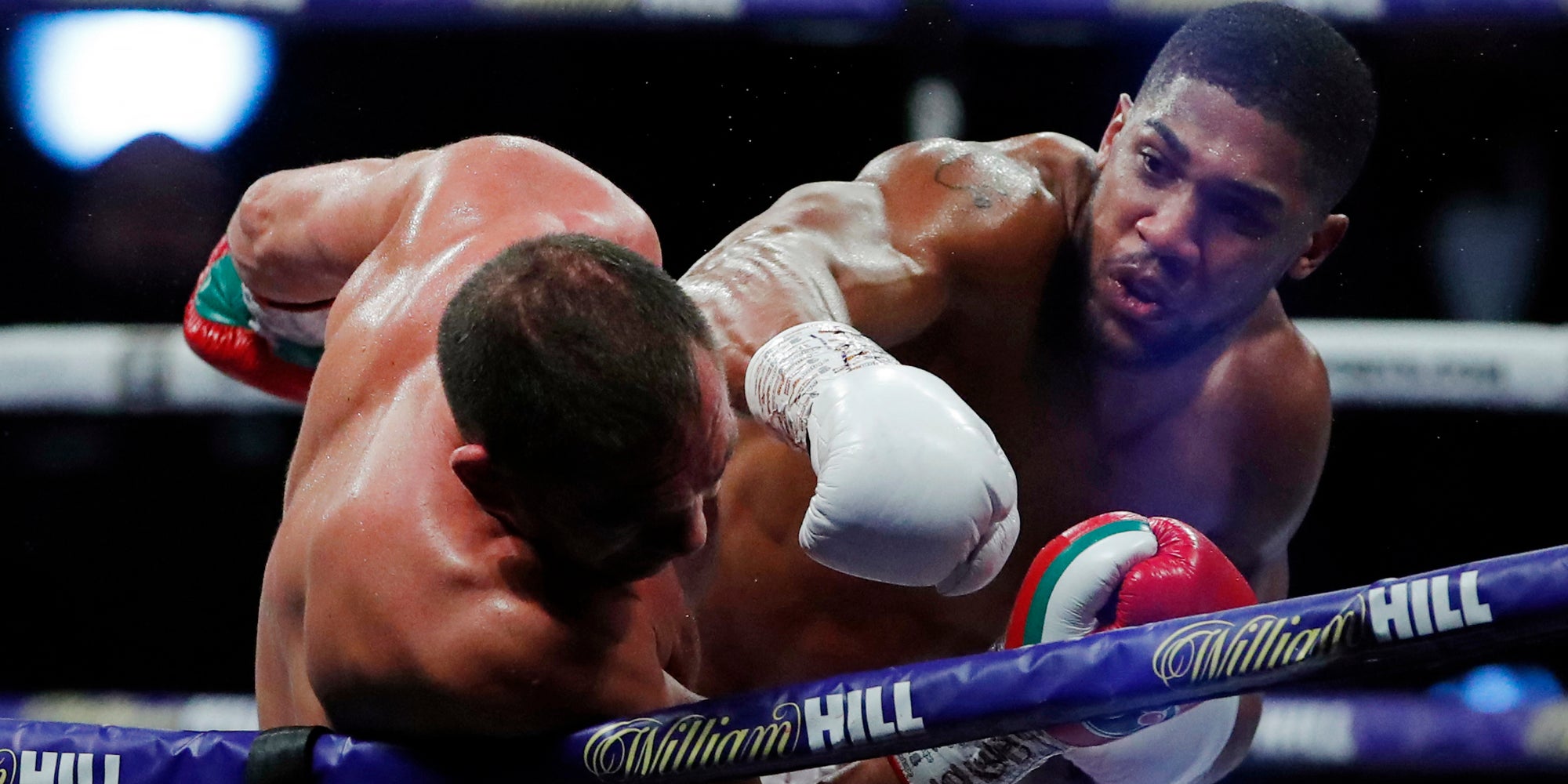 Anthony Joshua lors de son dernier combat, face à Kubrat Pulev, à la Wembley Arena de Londres, le 12 décembre 2020.