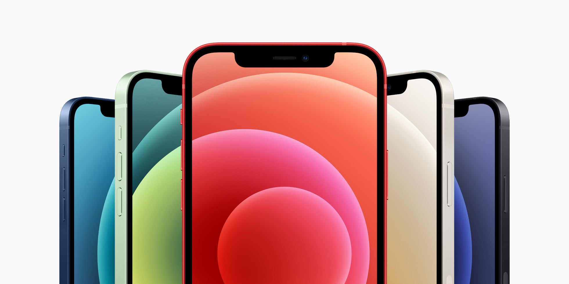 L'iPhone 12 et l'iPhone 12 mini partagent cinq coloris éclatants.