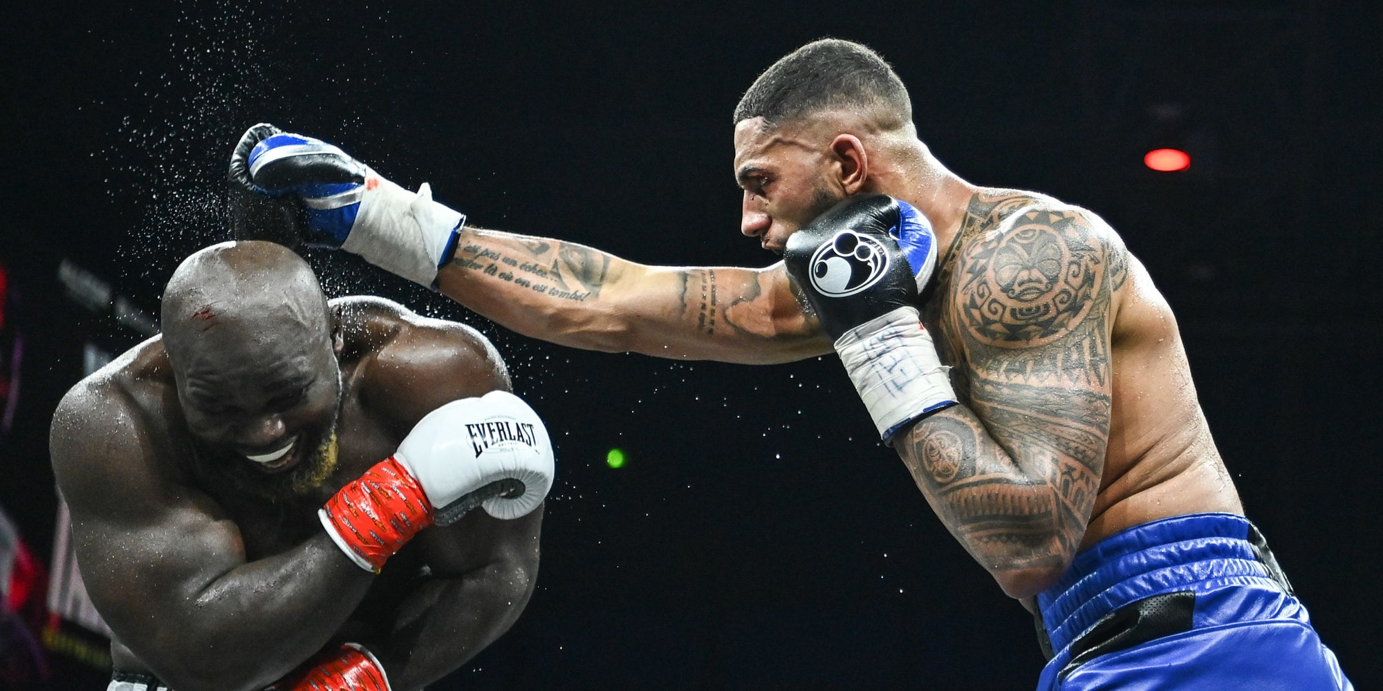 Tony Yoka lors de son dernier combat face à Carlos Takam, le 11 mars 2023 au Zénith de Paris.
