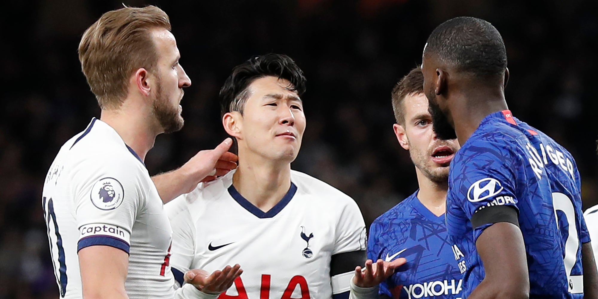 Les joueurs de Chelsea et Tottenham lors du match aller, le 22 décembre 2019 au Tottenham Hotspur Stadium de Londres