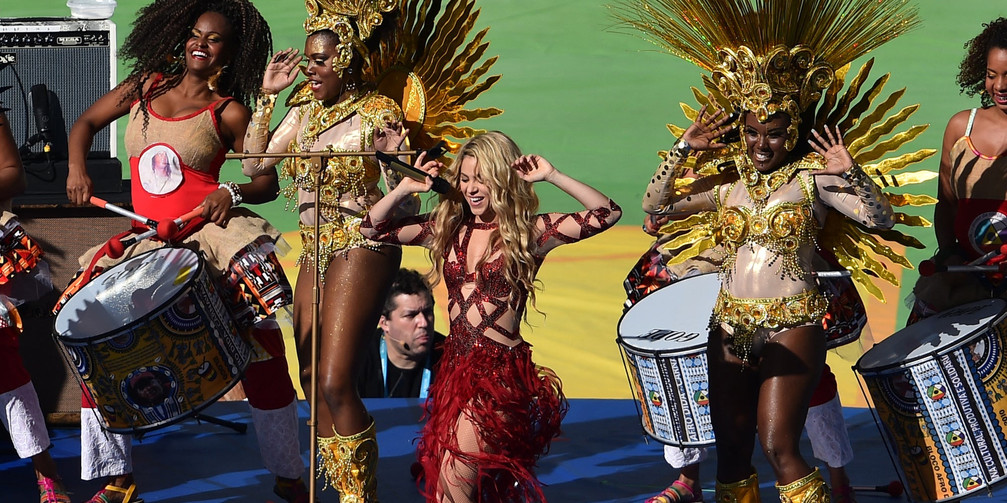 Shakira lors de la cérémonie de clôture, avant la finale de la Coupe du Monde entre l'Allemagne et l'Argentine au stade Maracana de Rio de Janeiro, le 13 juillet 2014.