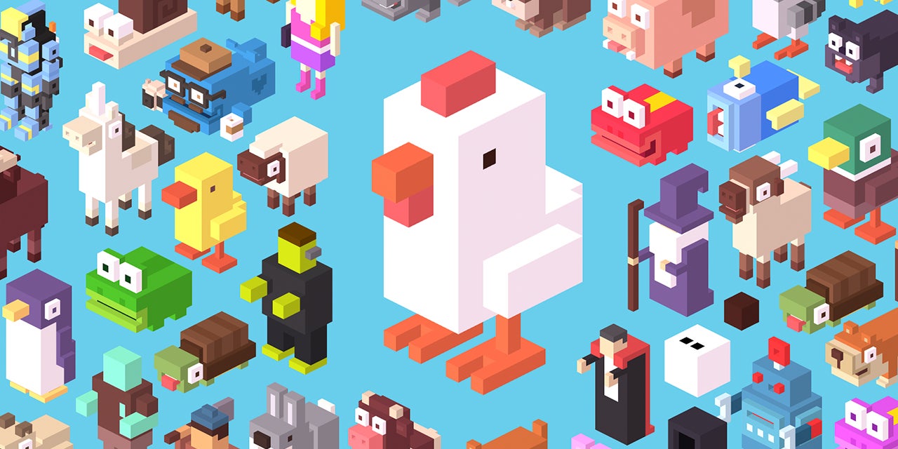 Voici un petit aperçu de la galerie de personnages qu'il va falloir faire traverser dans Crossy Road