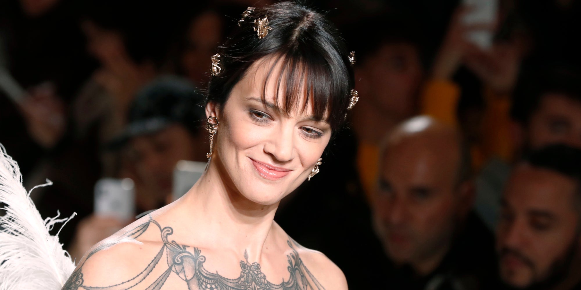 Asia Argento défile pour Antonio Grimaldi en janvier 2019.