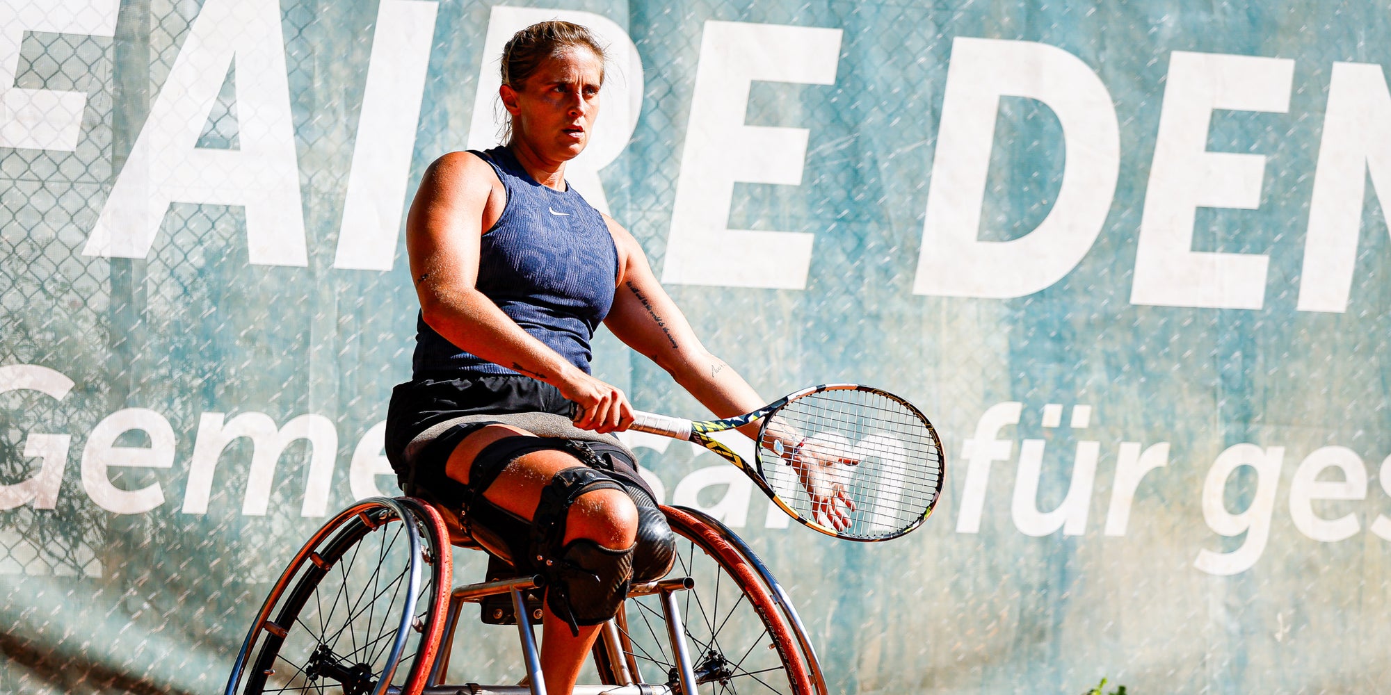 La joueuse française de tennis-fauteuil Pauline Déroulède lors du 34e Open d'Allemagne 2024.