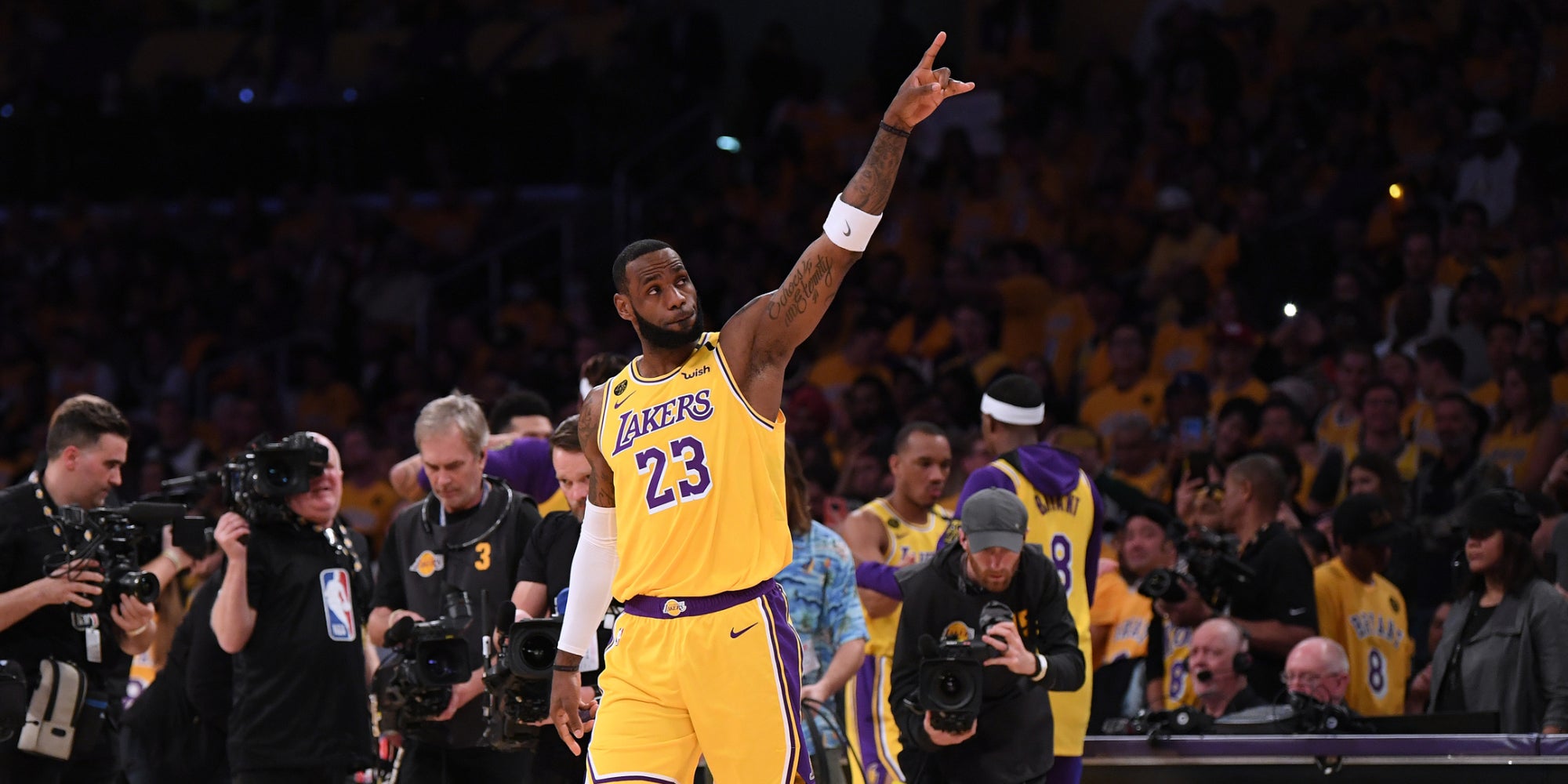 LeBron James lors d'un match des Lakers face aux Portland Trail Blazers, au Staples Center de Los Angeles, le 31 janvier 2020.