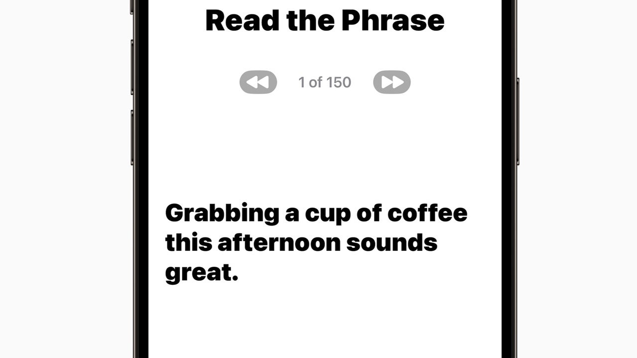 Pour que Personal Voice imite votre voix, il faudra prononcer un total de 150 phrases.