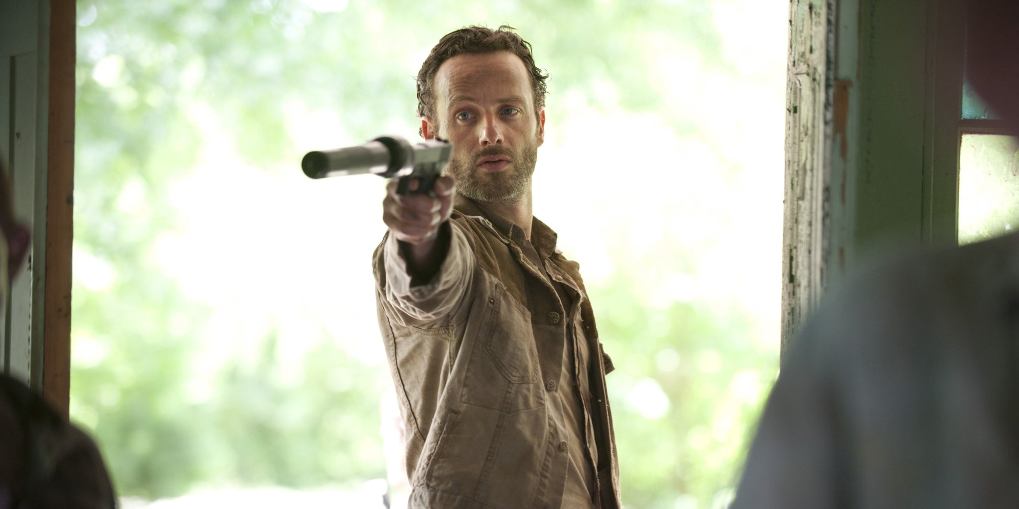 Andrew Lincoln dans la peau de Rick Grimes, dans la saison 3 de "The Walking Dead".