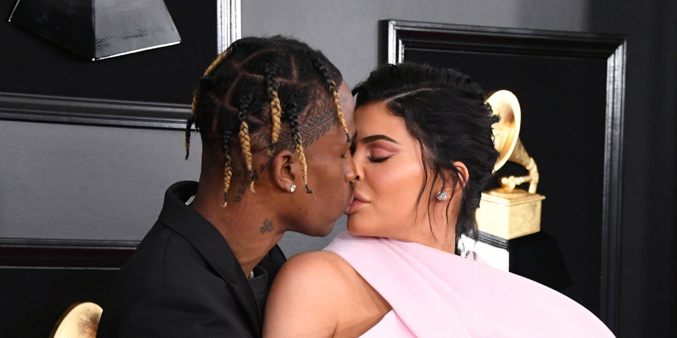 Kylie Jenner et son compagnon, Travis Scott, à la 61e cérémonie des Grammy Awards en février 2018.