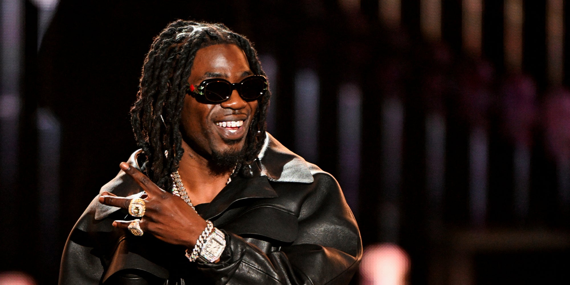 Gazo lors des Victoires de la Musique, le 9 février 2024 à la Seine Musicale de Boulogne-Billancourt.