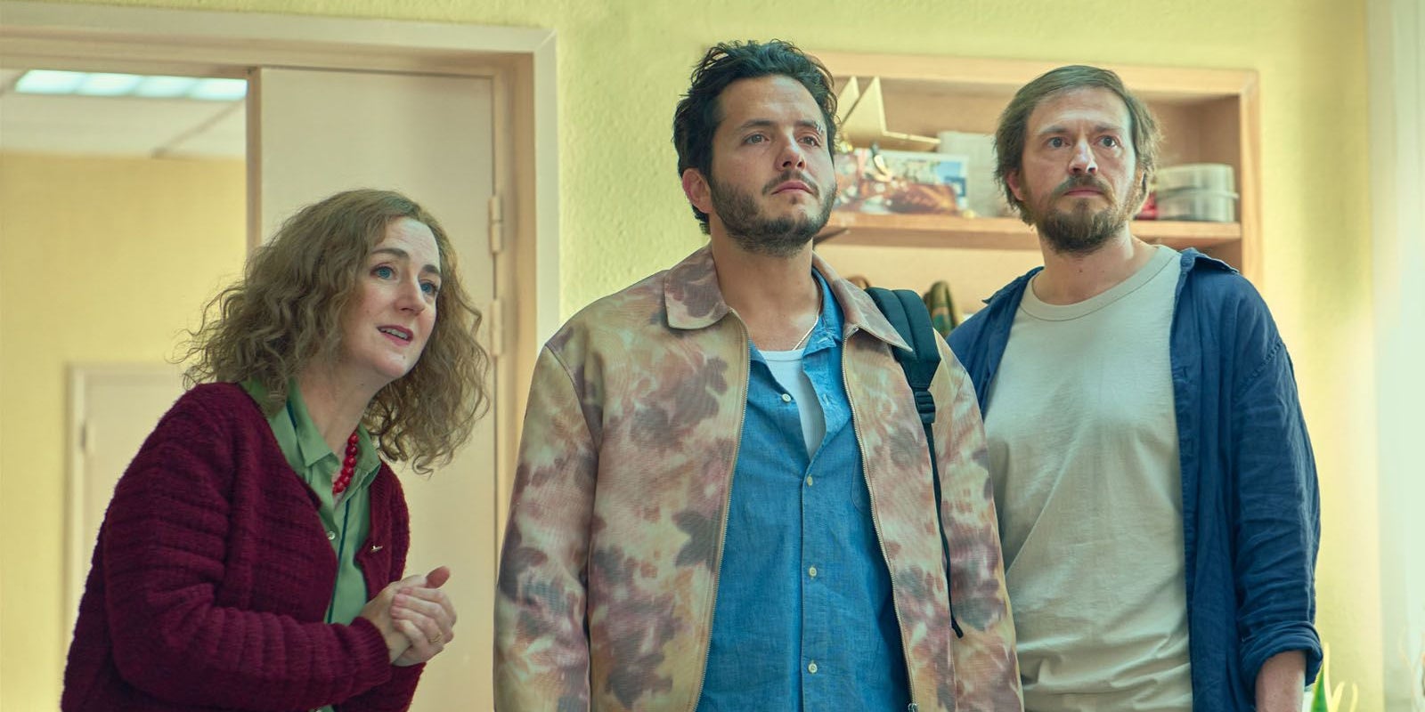 Joséphine de Meaux, Alexandre Kominek et Yannik Landrein dans la série Netflix "Recalé".