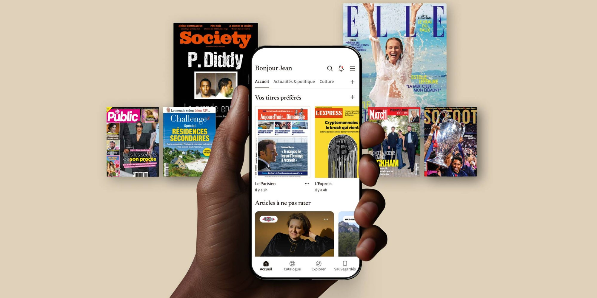 Tous vos journaux et magazines préférés dans votre poche avec l'application Cafeyn.