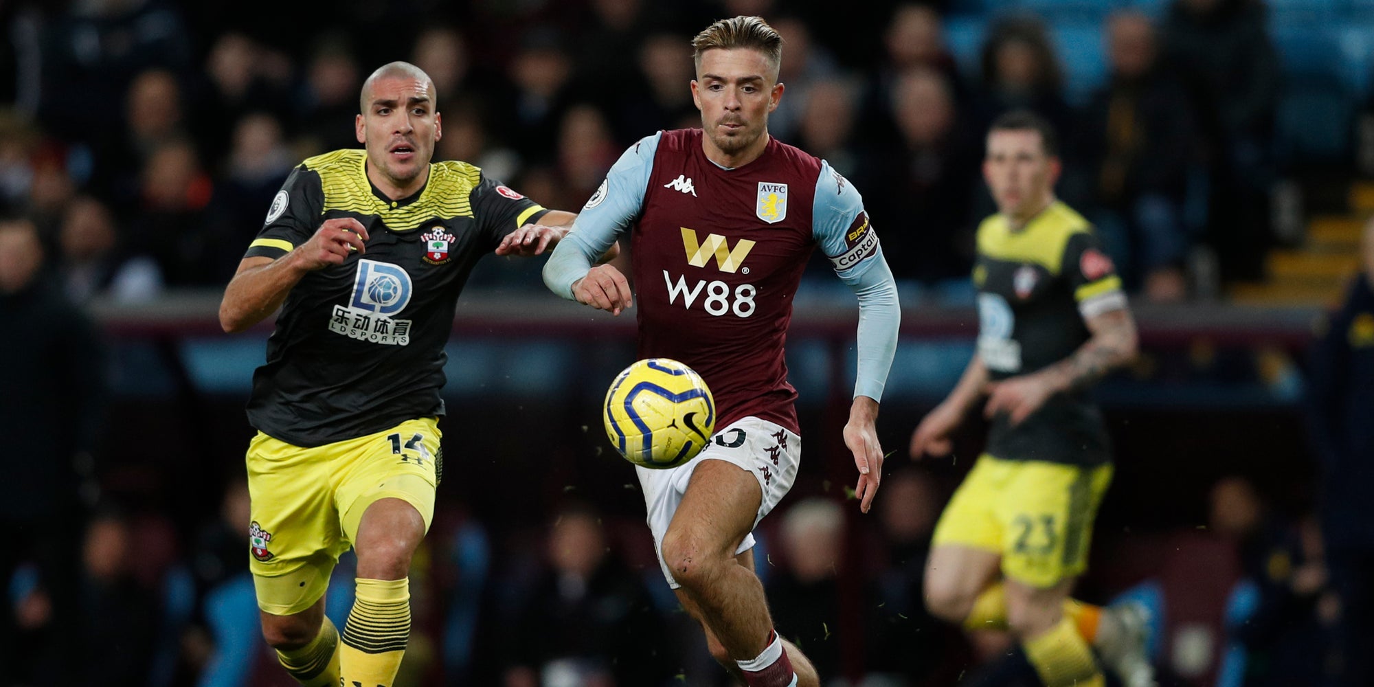 Jack Grealish en action contre Southampton en Premier League, le 18 décembre 2019 à Birmingham.