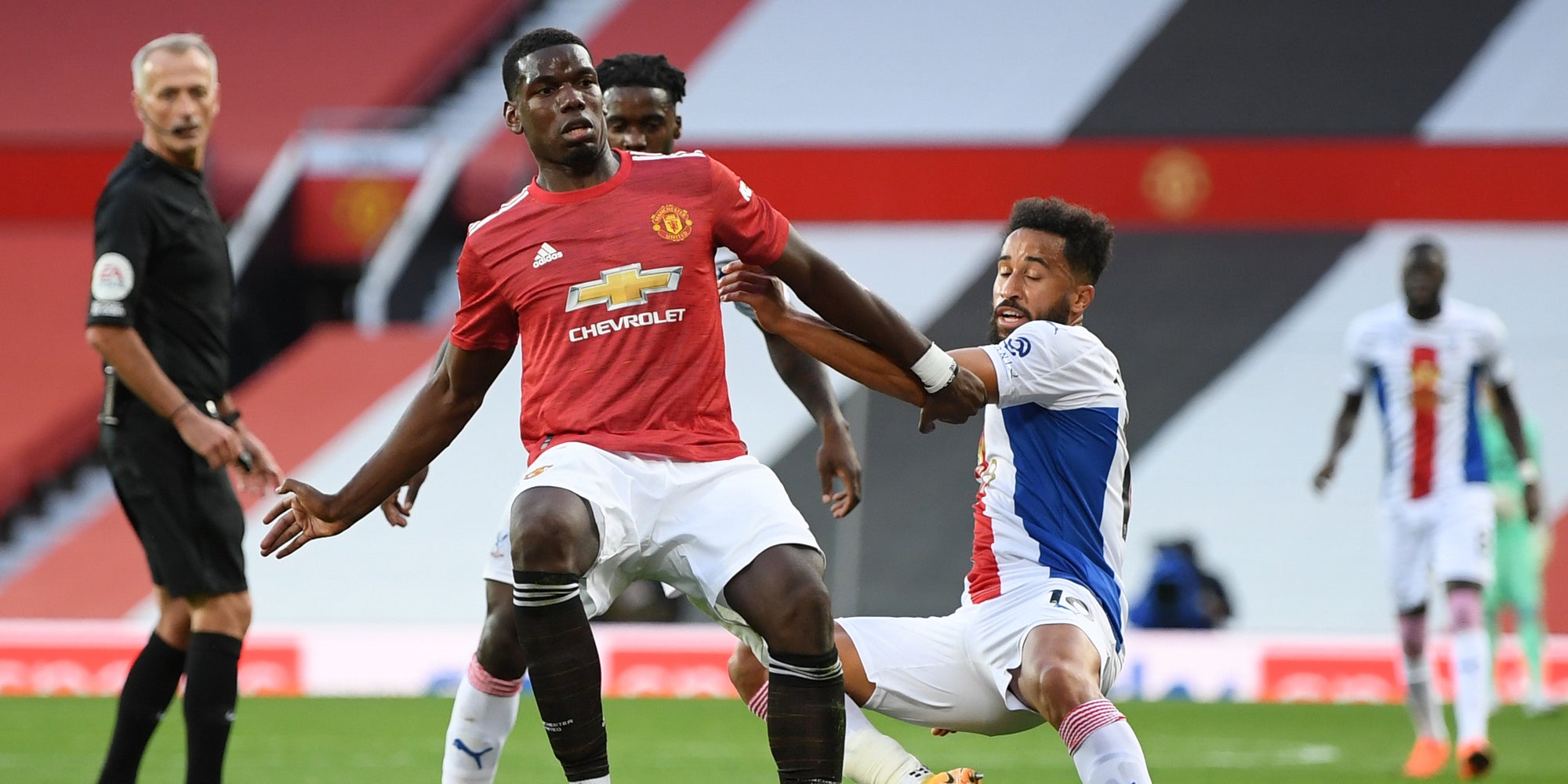 Paul Pogba lors du match entre Manchester United et Crystal Palace, le 19 septembre 2020 à Old Trafford, Manchester.
