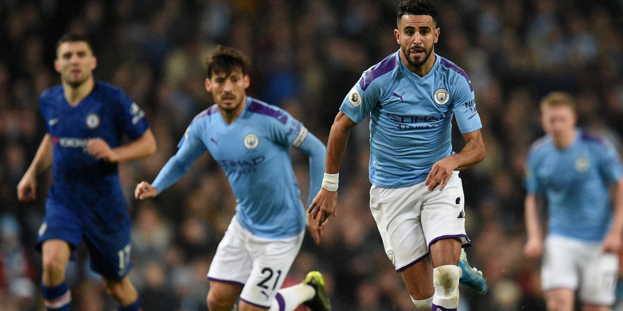 Mahrez lors du match aller entre Manchester City et Chelsea, le 23 novembre 2019