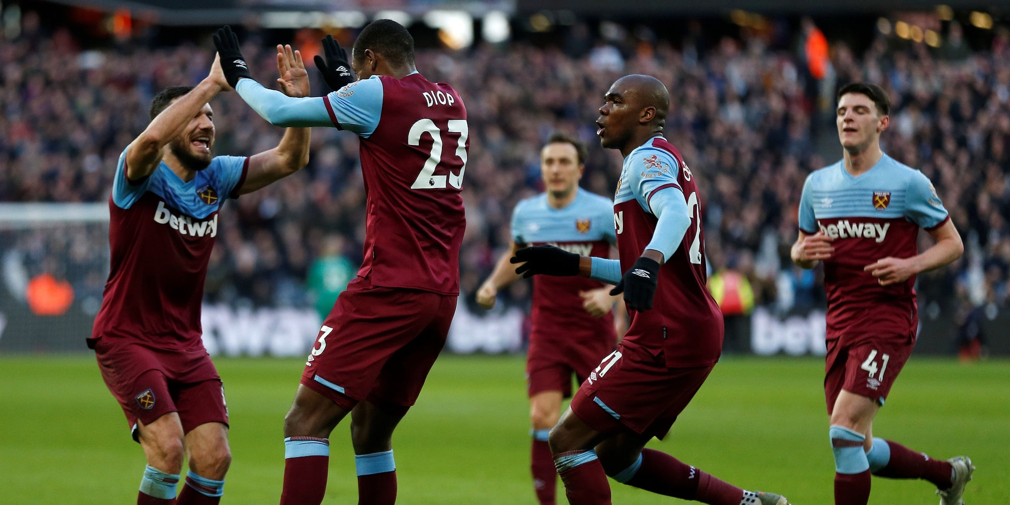 Les joueurs de West Ham lors de leur match contre Everton, le 18 janvier 2020 à Londres