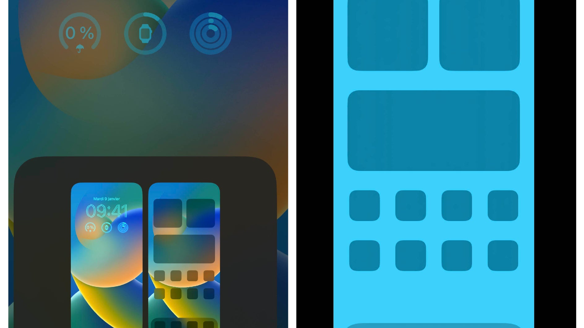 Pour utiliser le même fond sur l'écran verrouillé et l'écran d'accueil (derrière vos Apps), appuyez sur le bouton "Définir comme paire de fonds d'écran". Pour utiliser des fonds différents, sélectionnez "Personnaliser l'écran d'accueil". Vous pourrez alors choisir un fond d'écran uni parmi plusieurs teintes proposées, un dégradé de couleurs, ou encore une de vos photos, qu'il vous sera par ailleurs possible de flouter. Pour utiliser le même fond sur l'écran verrouillé et l'écran d'accueil (derrière vos Apps), appuyez sur le bouton "Définir comme paire de fonds d'écran". Pour utiliser des fonds différents, sélectionnez "Personnaliser l'écran d'accueil". Vous pourrez alors choisir un fond d'écran uni parmi plusieurs teintes proposées, un dégradé de couleurs, ou encore une de vos photos, qu'il vous sera par ailleurs possible de flouter.