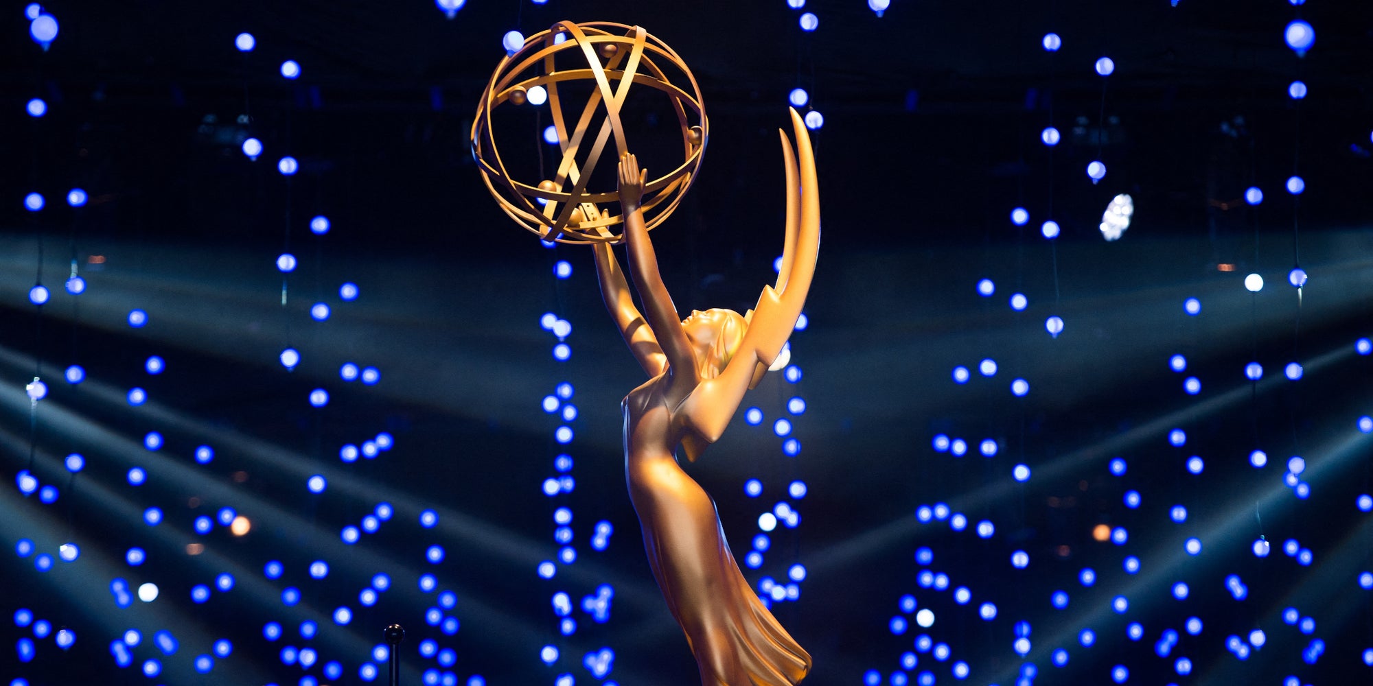La célèbre statuette des Emmy Awards, présentée à un évènement presse en amont de la 70e édition de la cérémonie, à Los Angeles en Californie, le 17 septembre 2018.