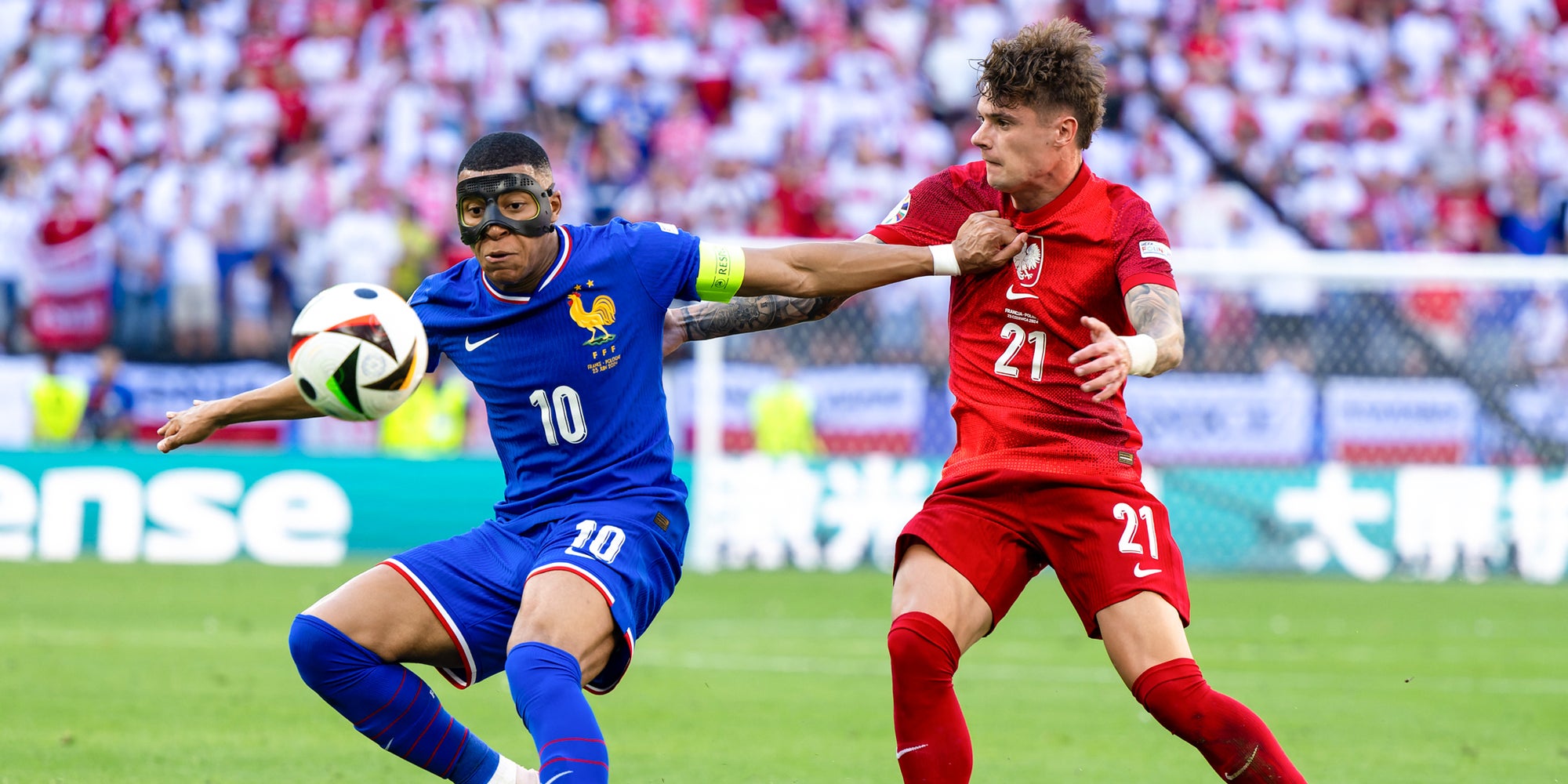 Kylian Mbappé lors du match de groupe entre la France et la Pologne, le 25 juin 2024 au BVB Stadion de Dortmund.