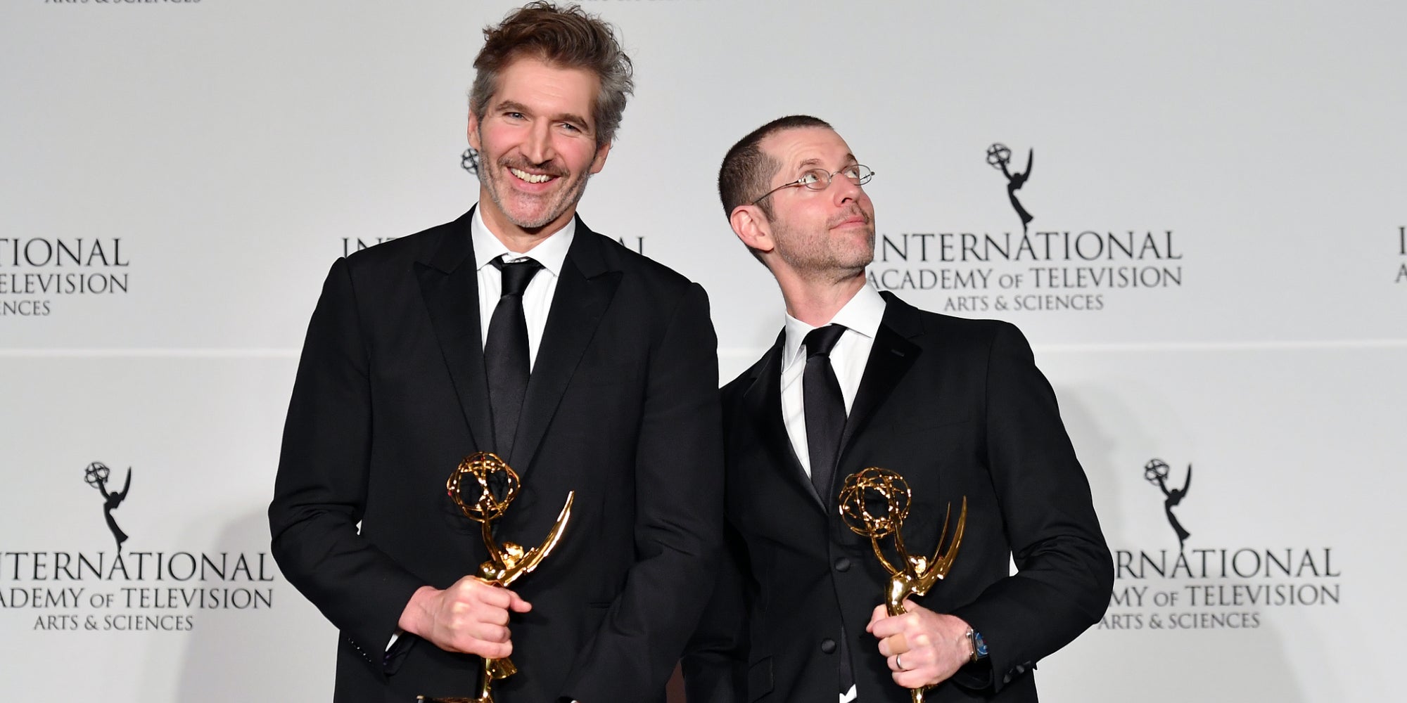 David Benioff et D. B. Weiss aux 47èmes Emmy Awards à New York, le 25 novembre 2019.