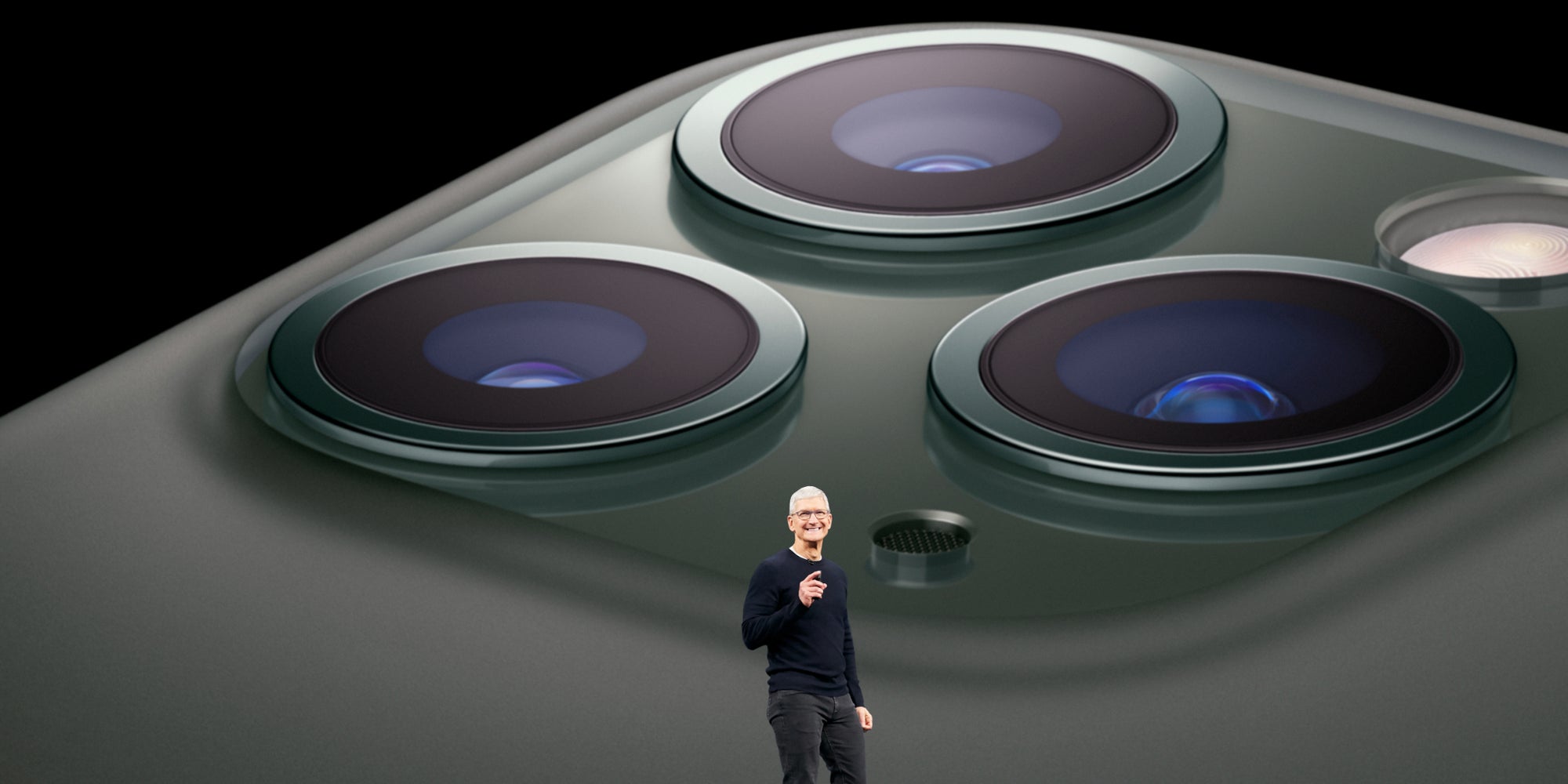Tim Cook présente le triple objectif à la keynote Apple le 10 septembre 2019.