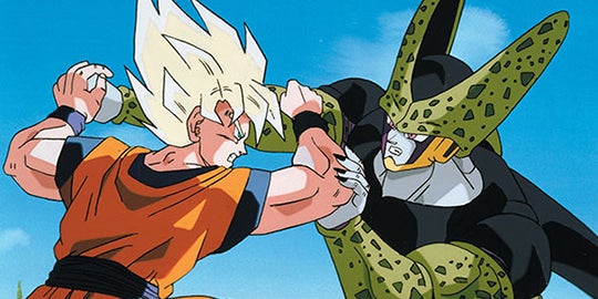 Sangoku lors de son combat contre Cell, dans l'anime ''Dragon Ball Z''.