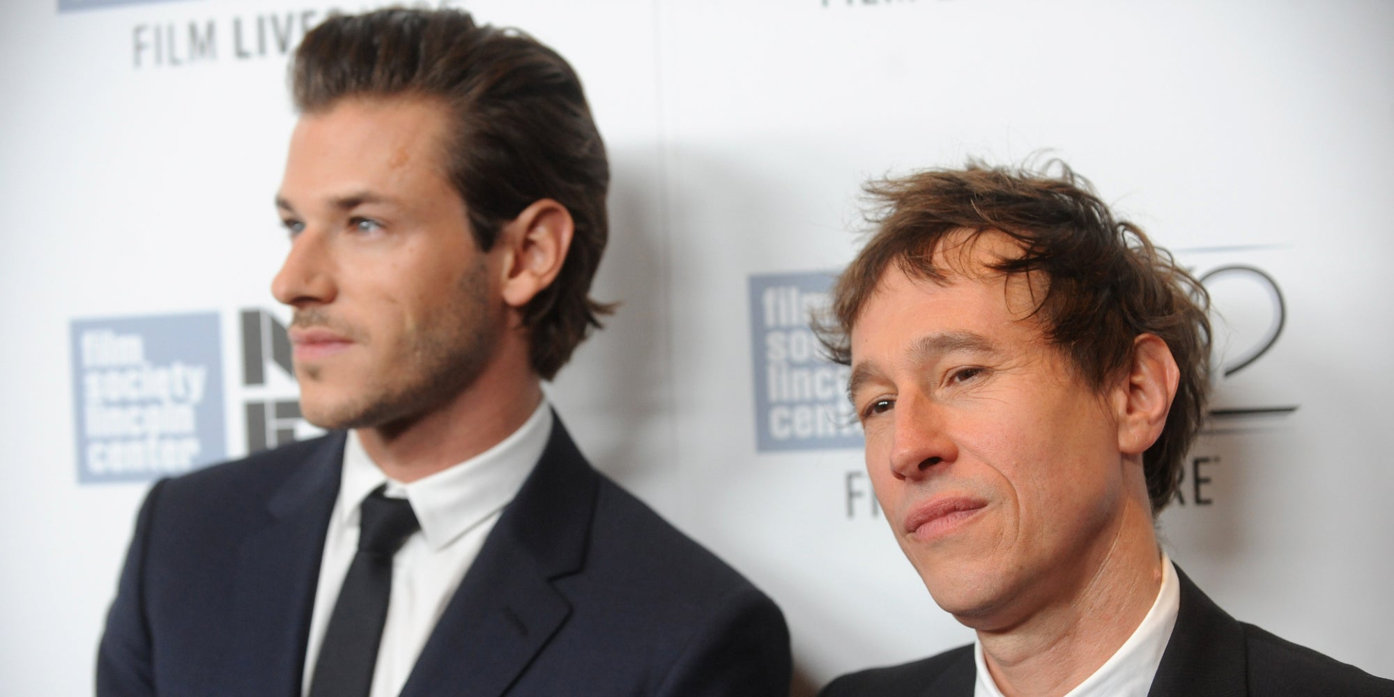 Gaspard Ulliel et Bertrand Bonello lors de la première de Saint Laurent à New York, le 30 septembre 2014