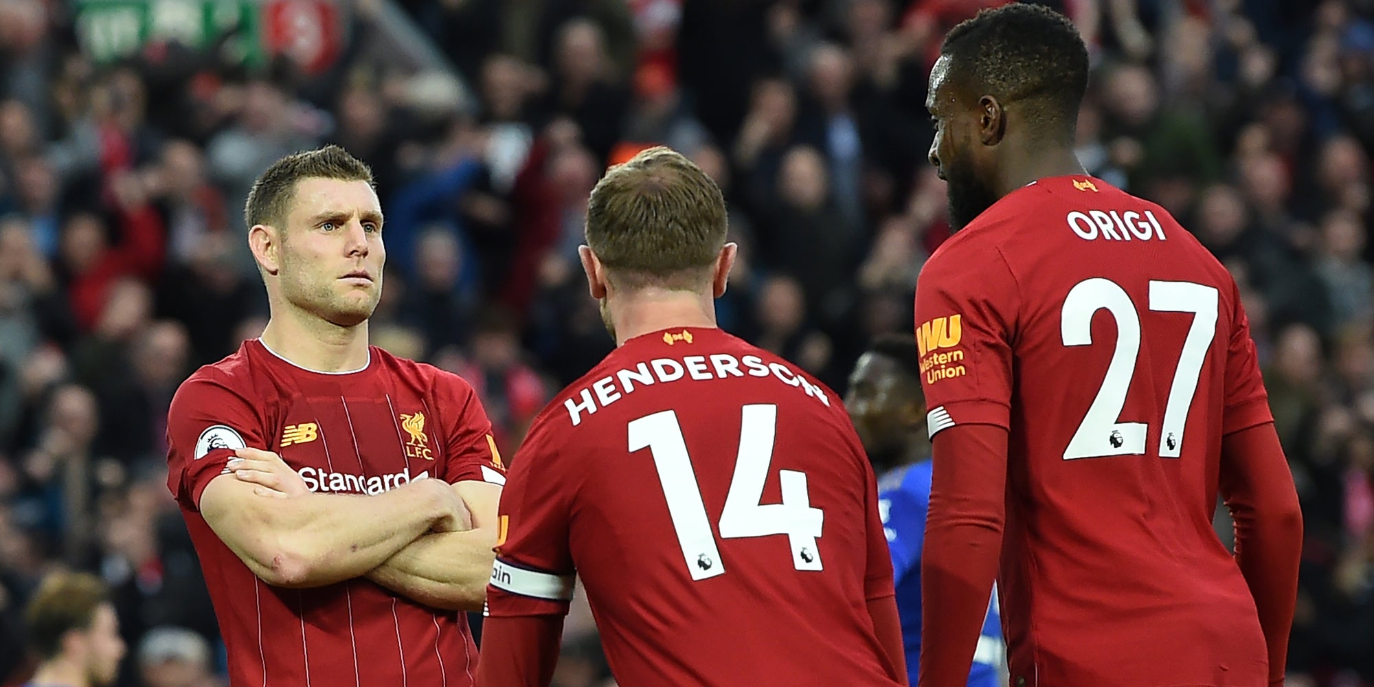 Les joueurs de Liverpool lors de la victoire face à Leicester en Premier League le 5 octobre 2019