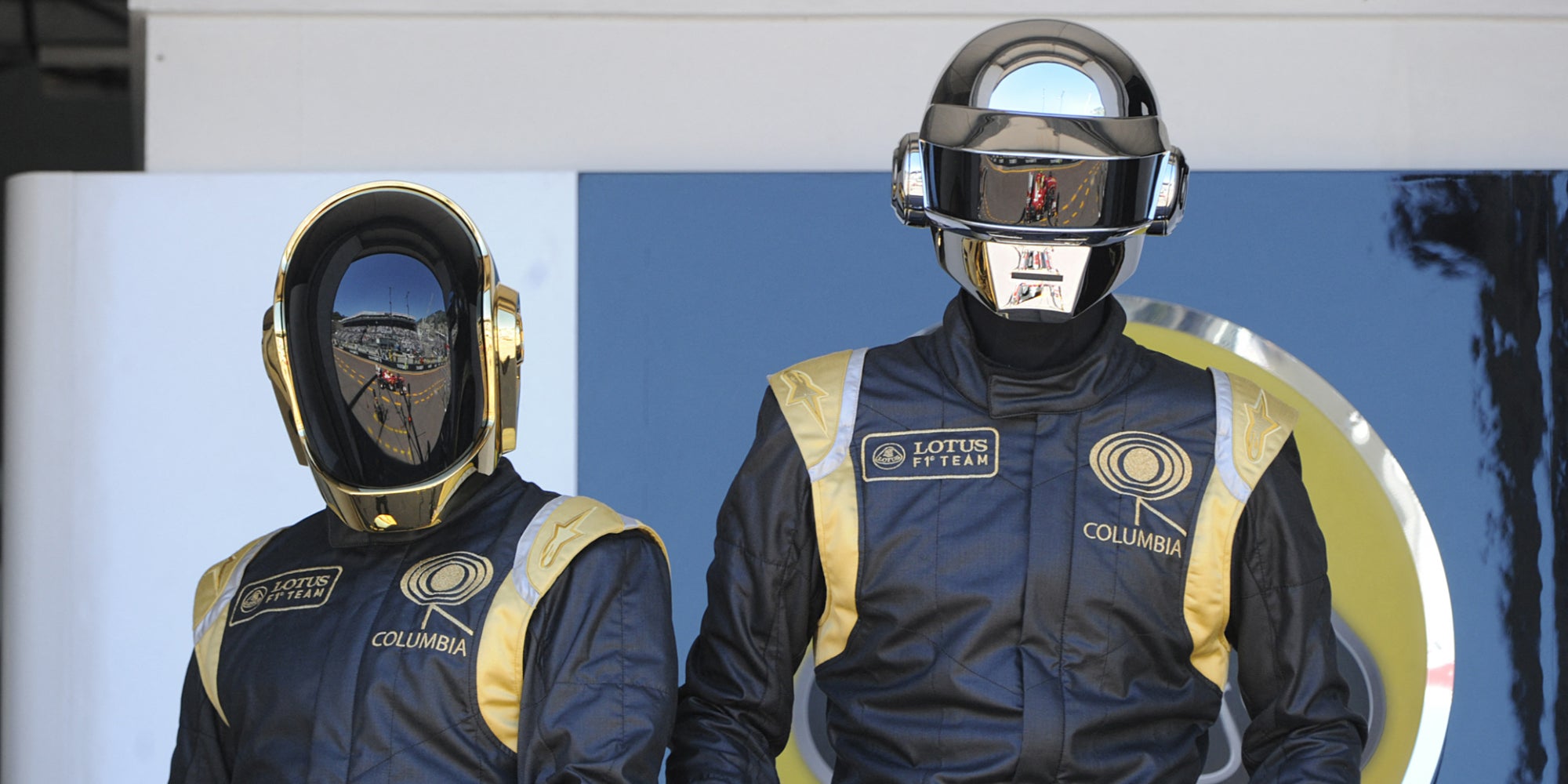 Les Daft Punk au Grand Prix de Formule 1 de Monaco, à Monte-Carlo, le 26 mai 2013. 