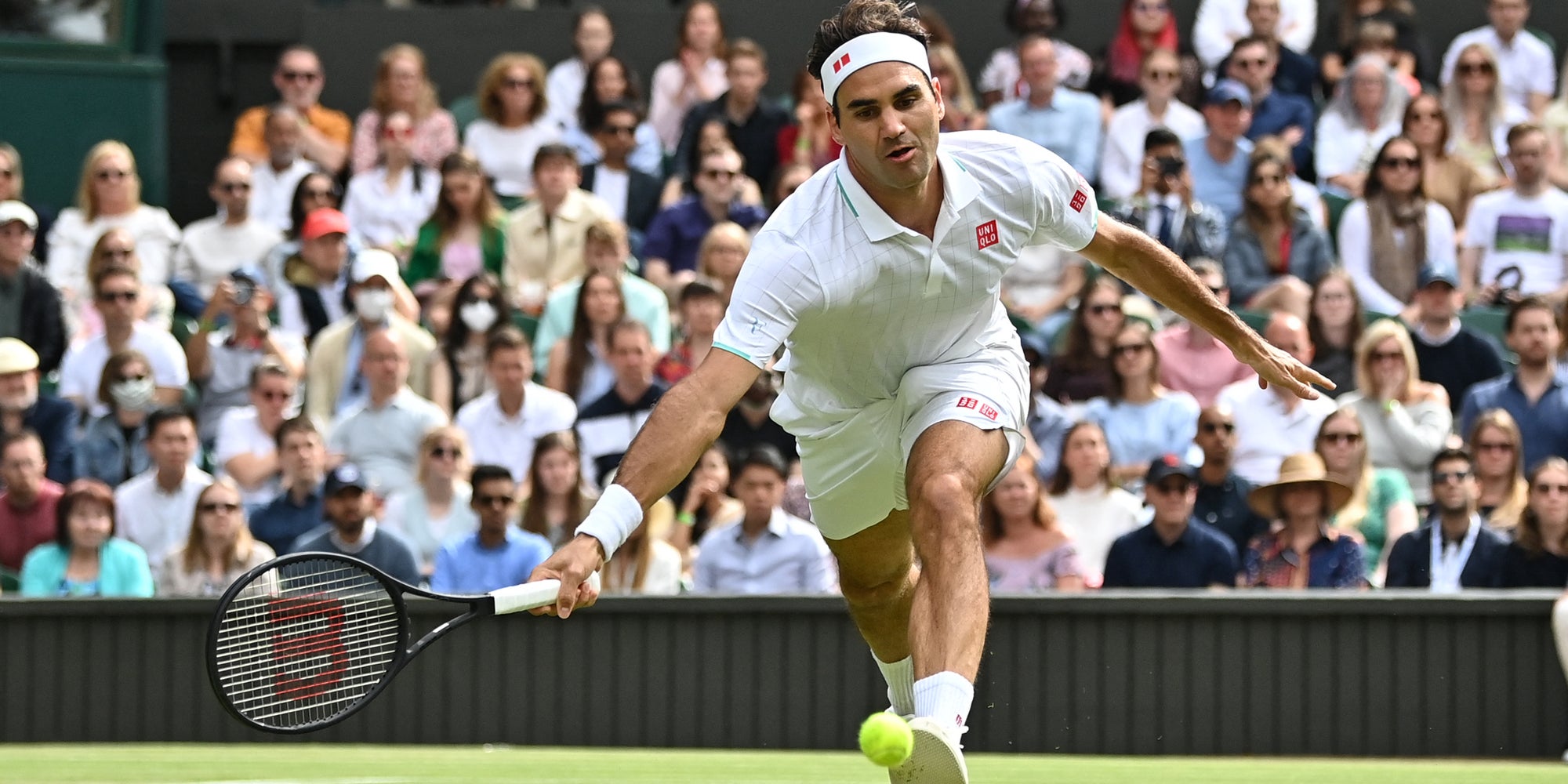 Roger Federer, au 3ème tour de Wimbledon face au Britannique Cameron Norrie, à Londres, le 3 juillet 2021.