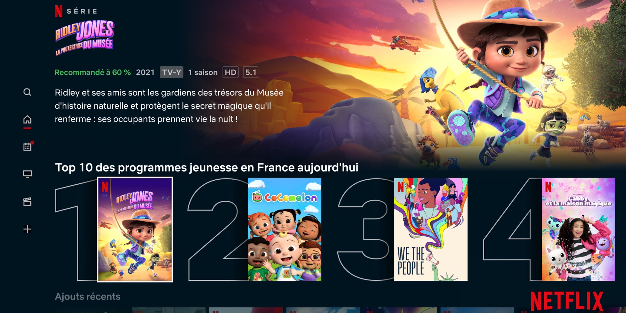Netflix lance un Top 10 des programmes Jeunesse.