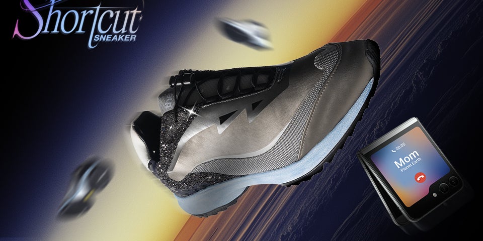 Un premier visuel de la Shortcut Sneaker, la première basket connectée de Samsung.