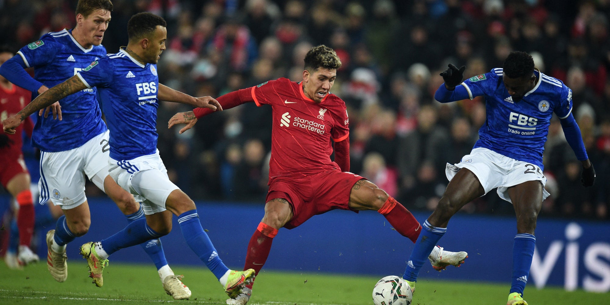 Liverpool-Leicester en Carabao Cup, le 22 décembre 2021 à Anfield Road, Liverpool