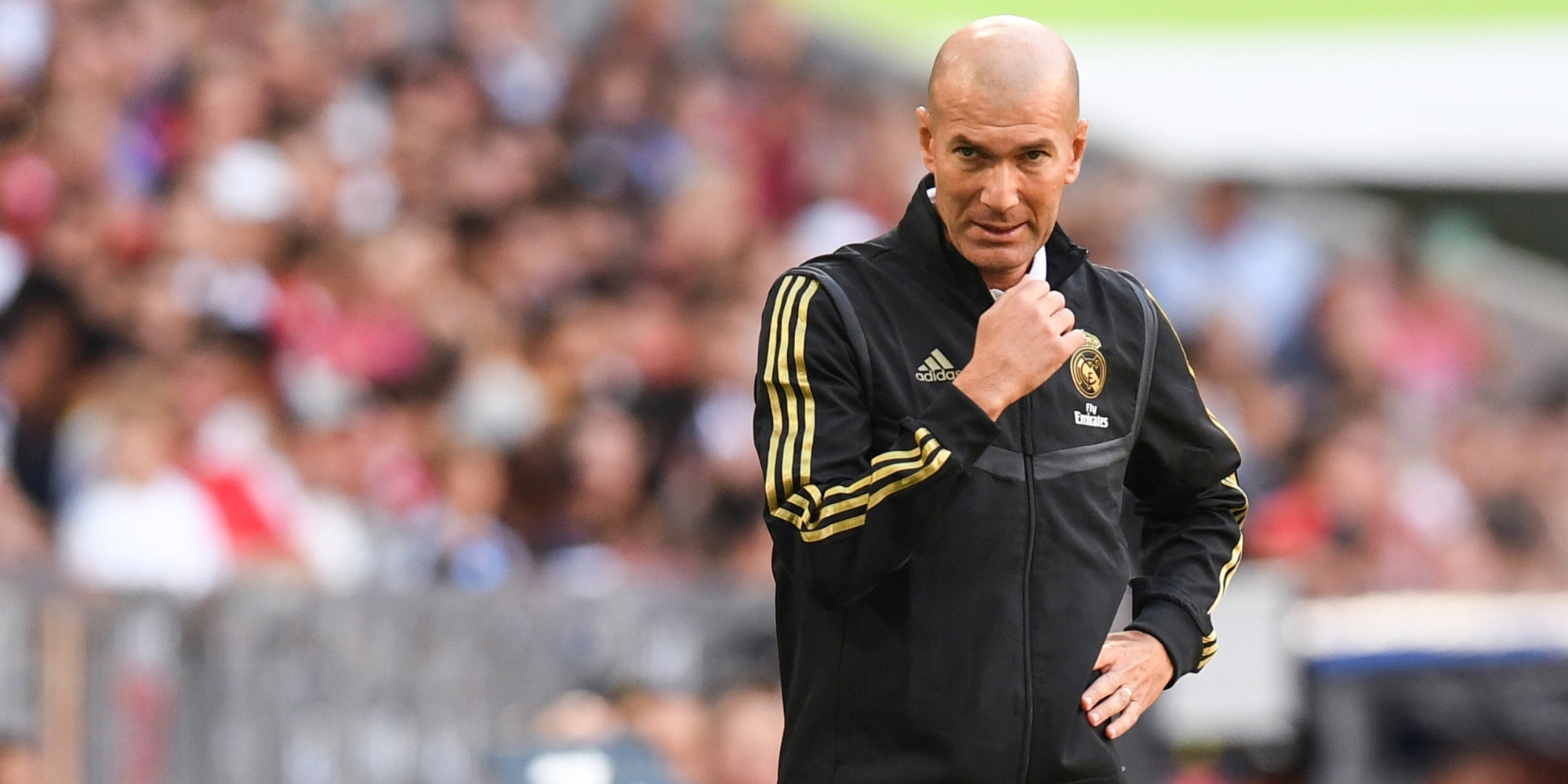 Zinédine Zidane lors d'un match entre le Real Madrid et Tottenham, en Audi Cup à Munich, le 30 juillet 2019.